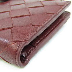 ボッテガ・ヴェネタ(Bottega Veneta) イントレチャート レディース,メンズ レザー 中財布（二つ折り） ボルドー