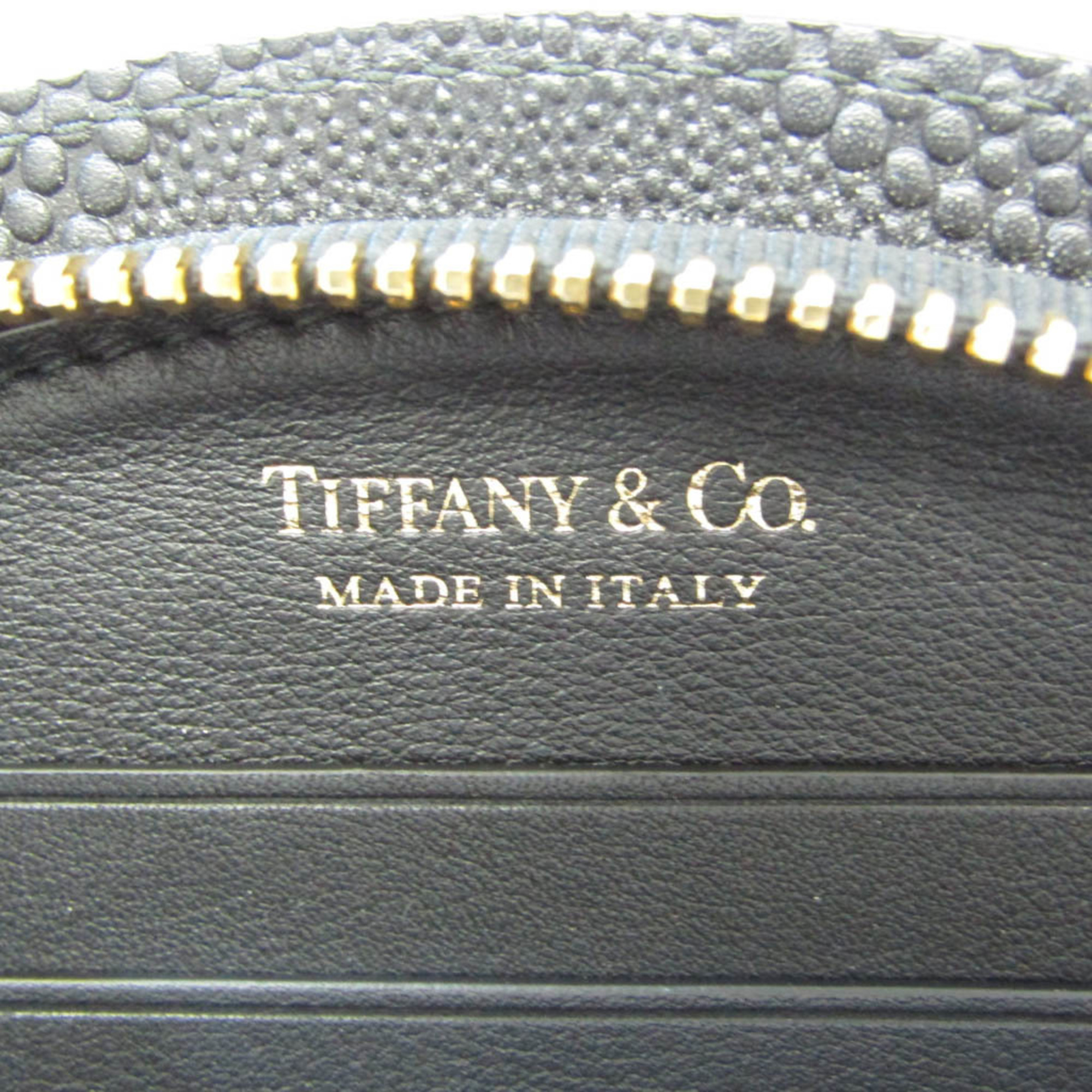 ティファニー(Tiffany) ハーフムーン レディース,メンズ レザー 長財布（二つ折り） ブラック