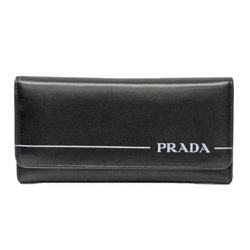 プラダ(Prada) メンズ,レディース レザー 長財布（二つ折り） ブラック,ブルー