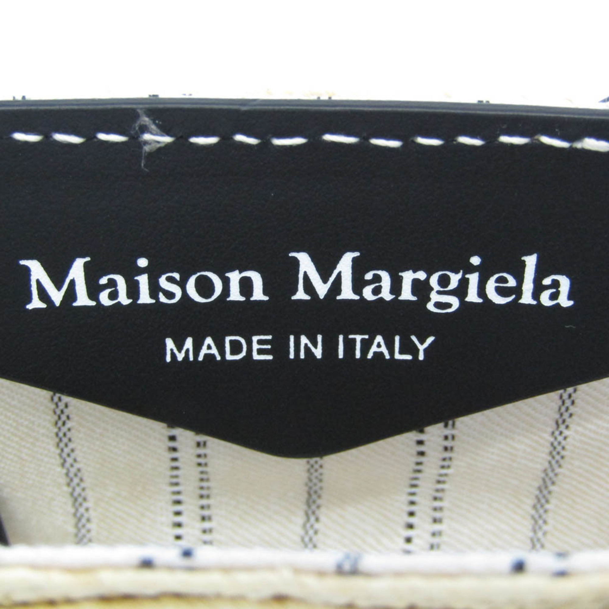 メゾン マルジェラ(Maison Margiela) マイクロ ペーパトート バッグチャーム SA1VL0006 レディース レザー,ポリエステル ポーチ ベージュ,ブラック,ホワイト