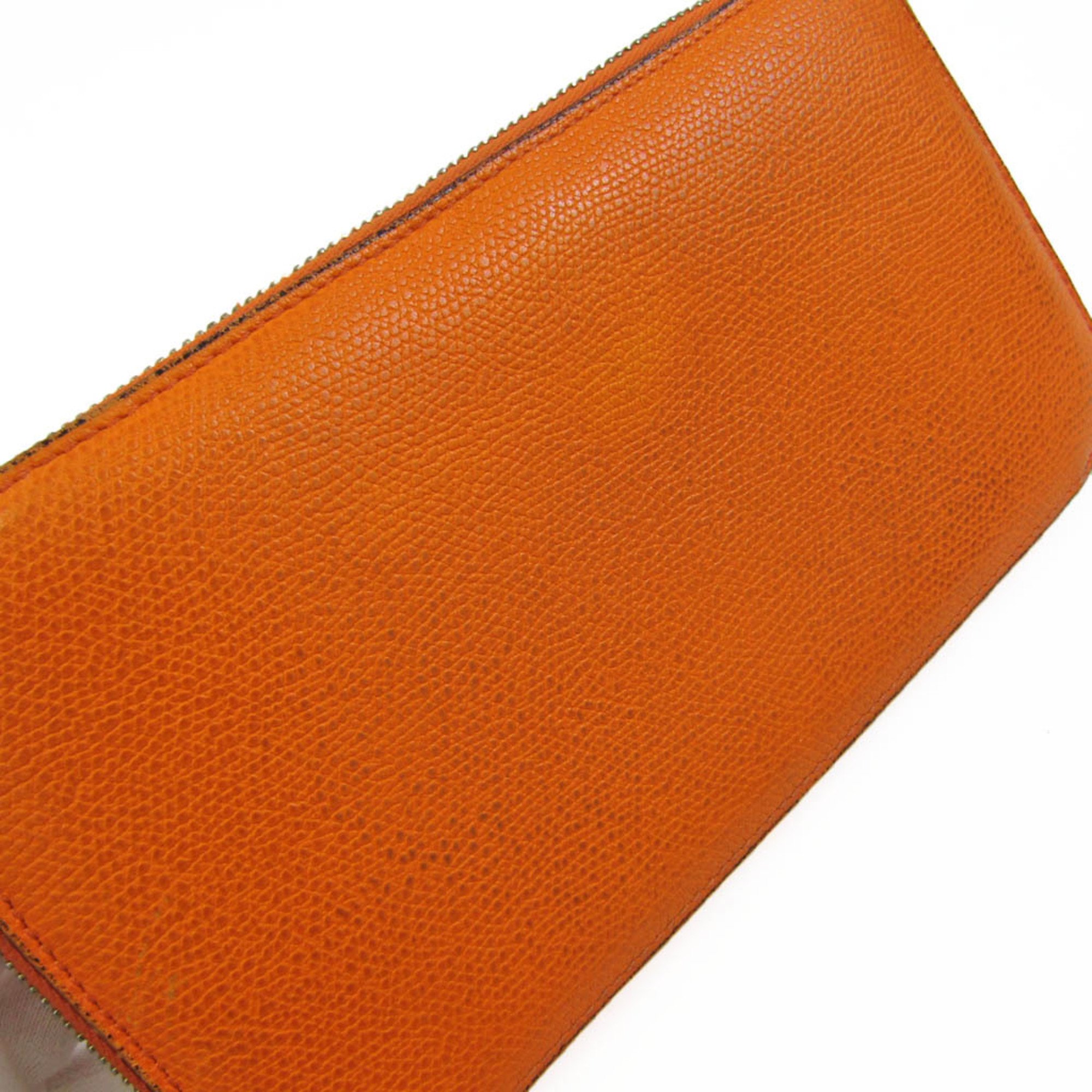 ヴァレクストラ(Valextra) ラウンドジップ V9L06 レディース レザー 長財布（二つ折り） オレンジ