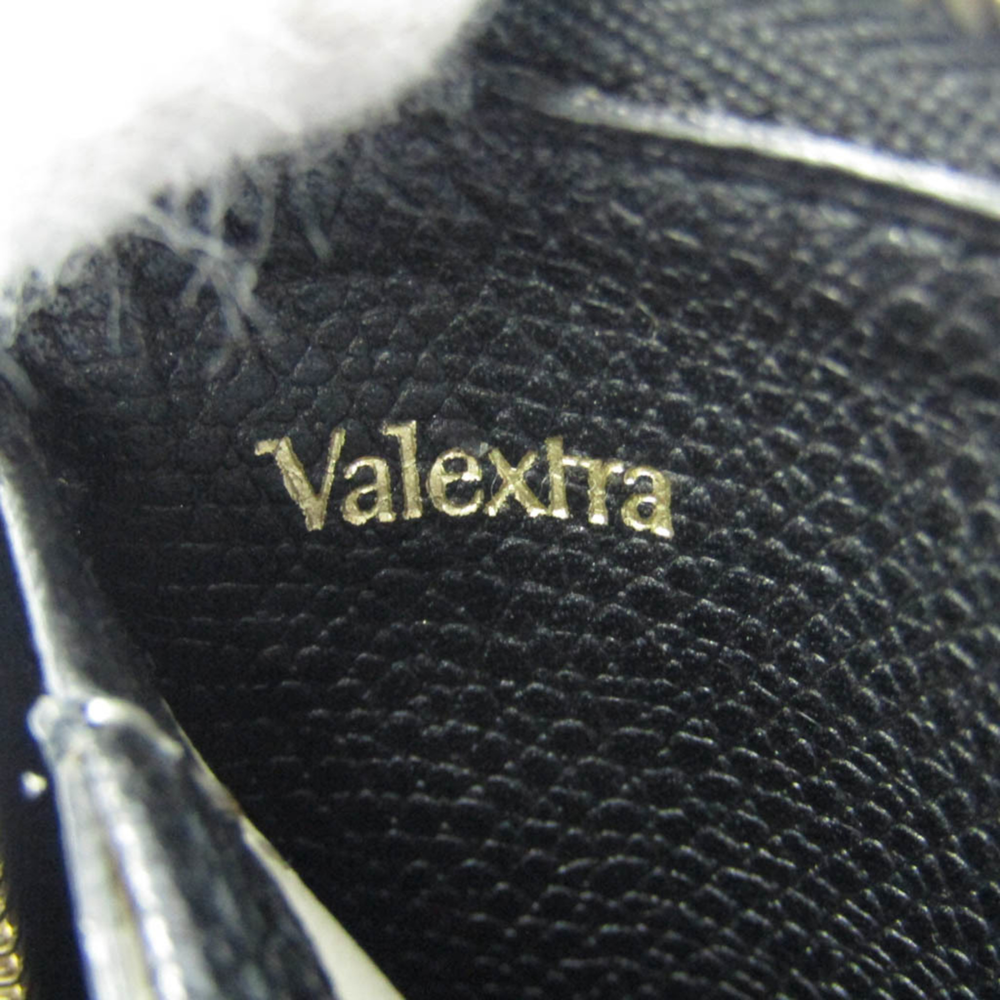 ヴァレクストラ(Valextra) ミディアム ラウンドジップ ウォレット V9L08 レディース,メンズ レザー 財布（二つ折り） ブラック