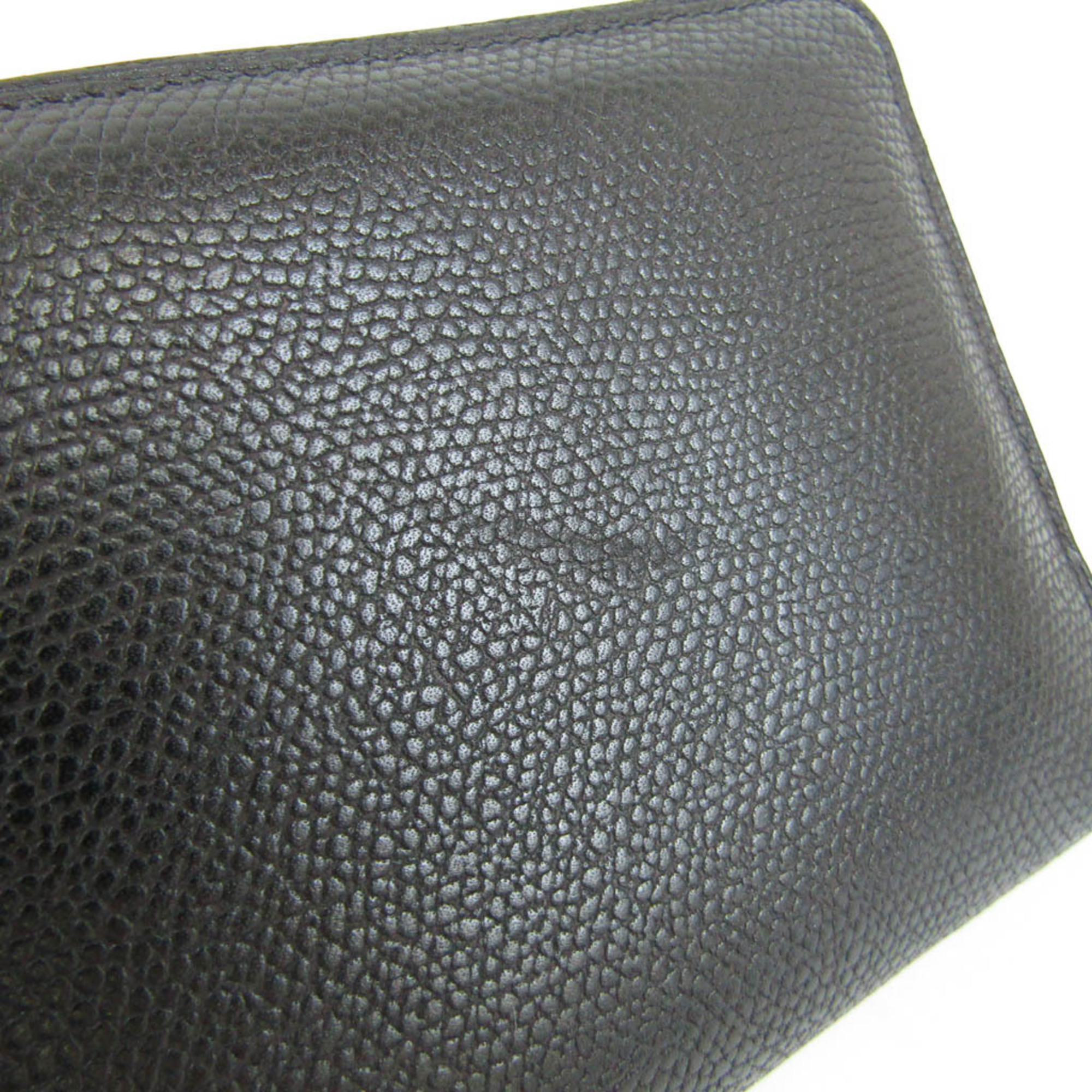 ヴァレクストラ(Valextra) ミディアム ラウンドジップ ウォレット V9L08 レディース,メンズ レザー 財布（二つ折り） ブラック