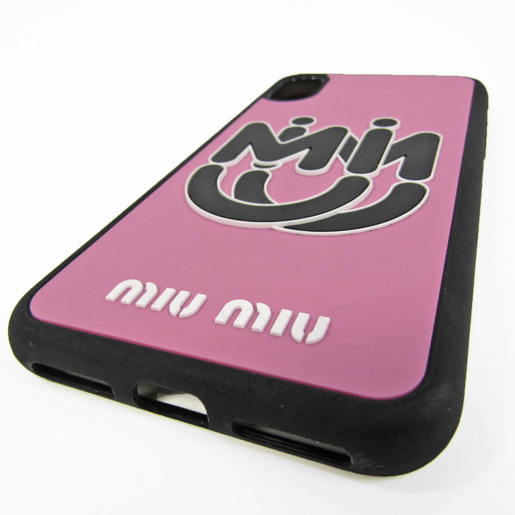 ミュウミュウ(Miu Miu) 5ZH058 ラバー バンパー iPhone X 対応 ブラック,ピンク