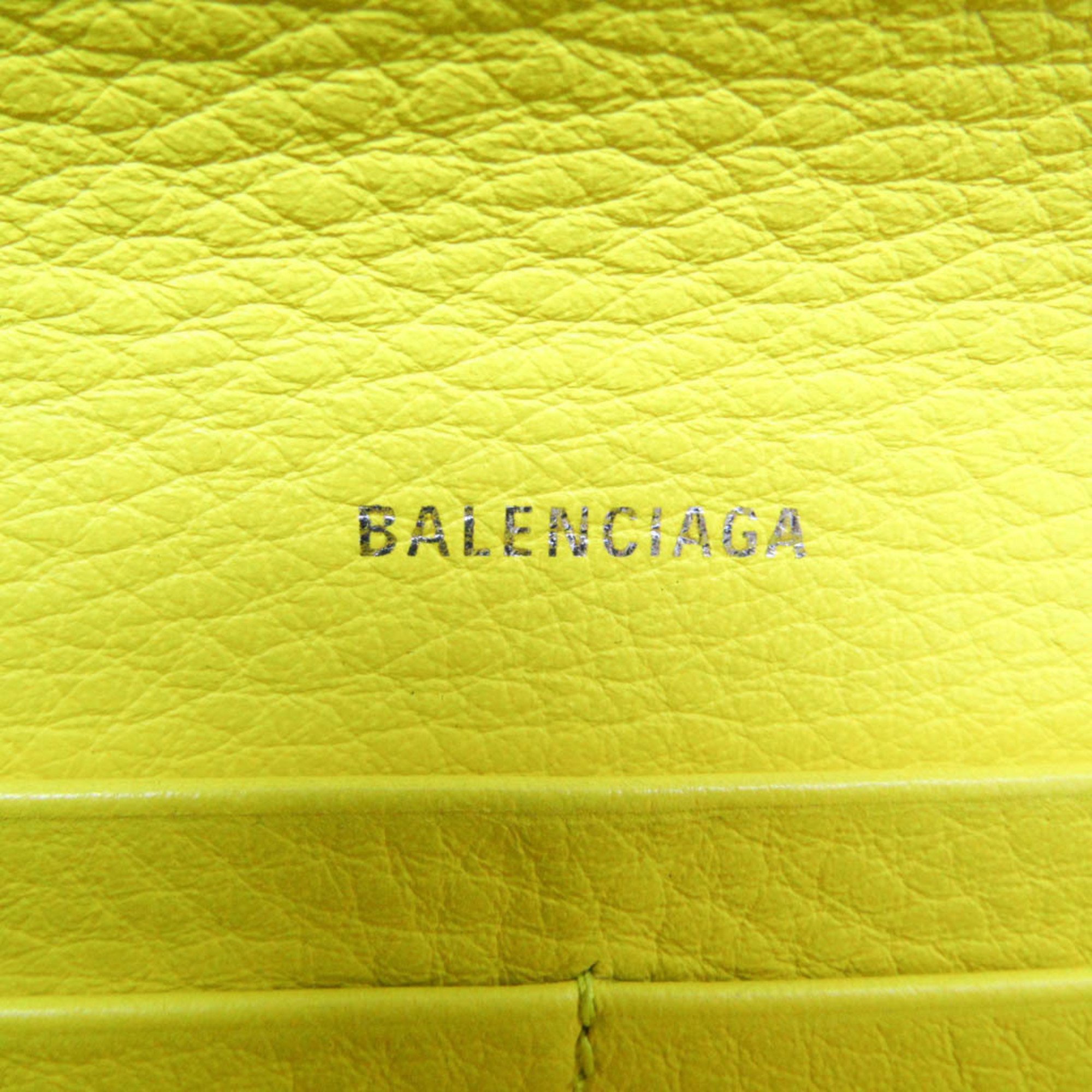 バレンシアガ(Balenciaga) ペーパー シン マニー 499207 レディース,メンズ レザー 長財布（二つ折り） イエロー