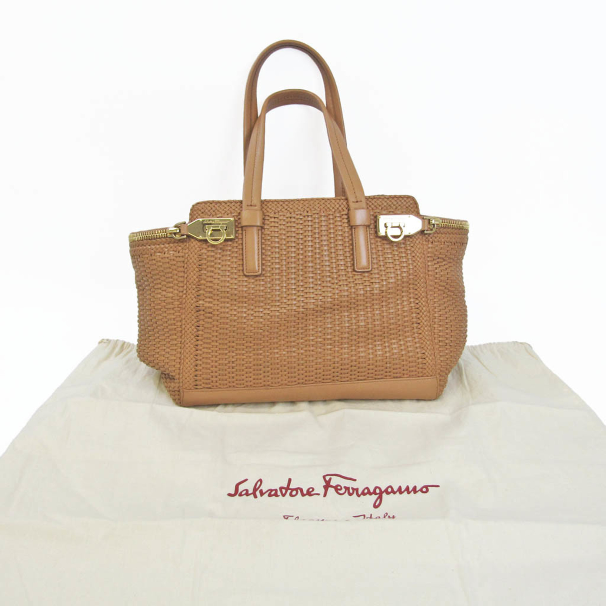 サルヴァトーレ・フェラガモ(Salvatore Ferragamo) DY-21 F032 レディース レザー,PVC ハンドバッグ キャメル