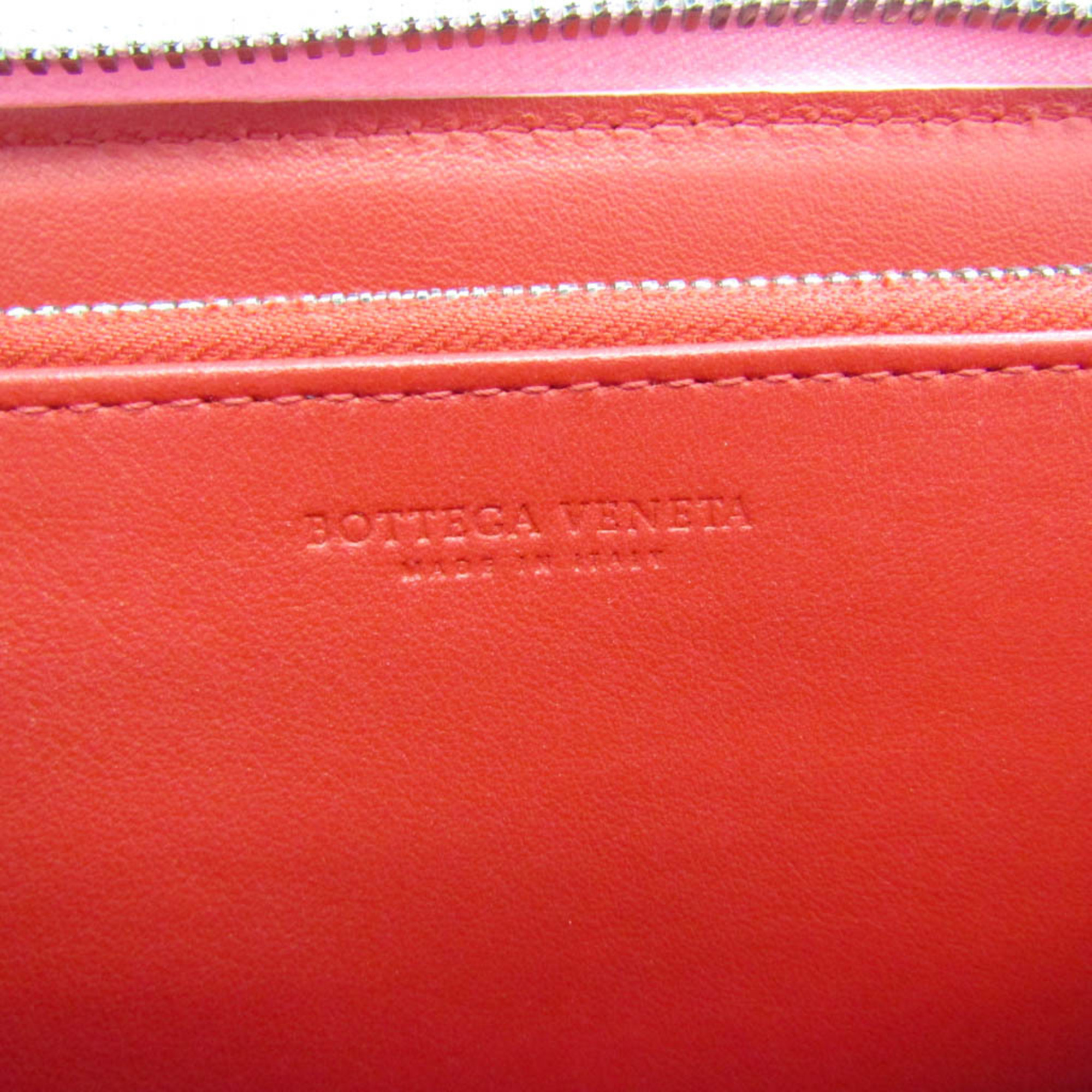 ボッテガ・ヴェネタ(Bottega Veneta) イントレチャート 577775 レディース レザー 長財布（二つ折り） ピンク,レッド