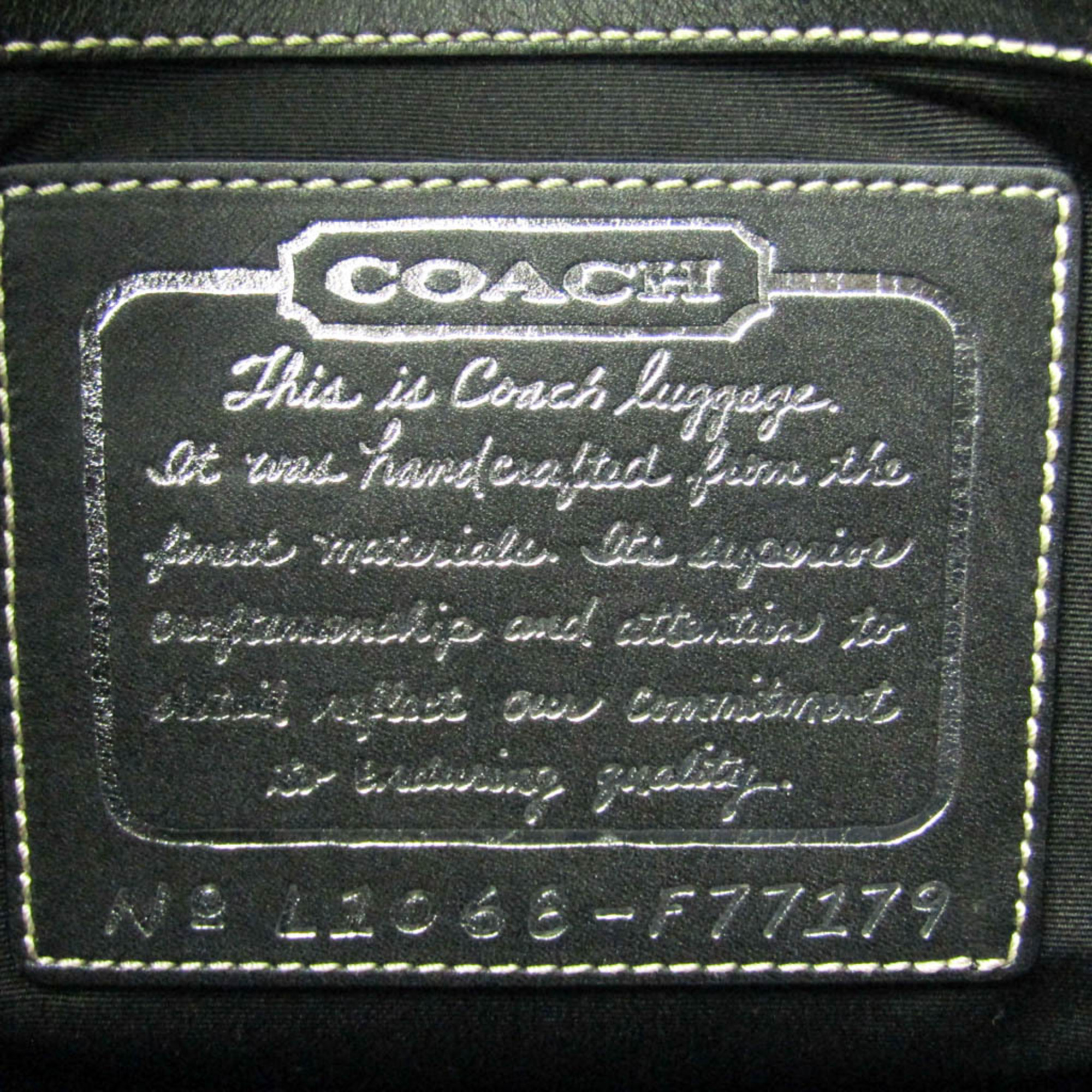 コーチ(Coach) シグネチャー F77179 レディース,メンズ レザー,キャンバス ボストンバッグ,ショルダーバッグ ブラック