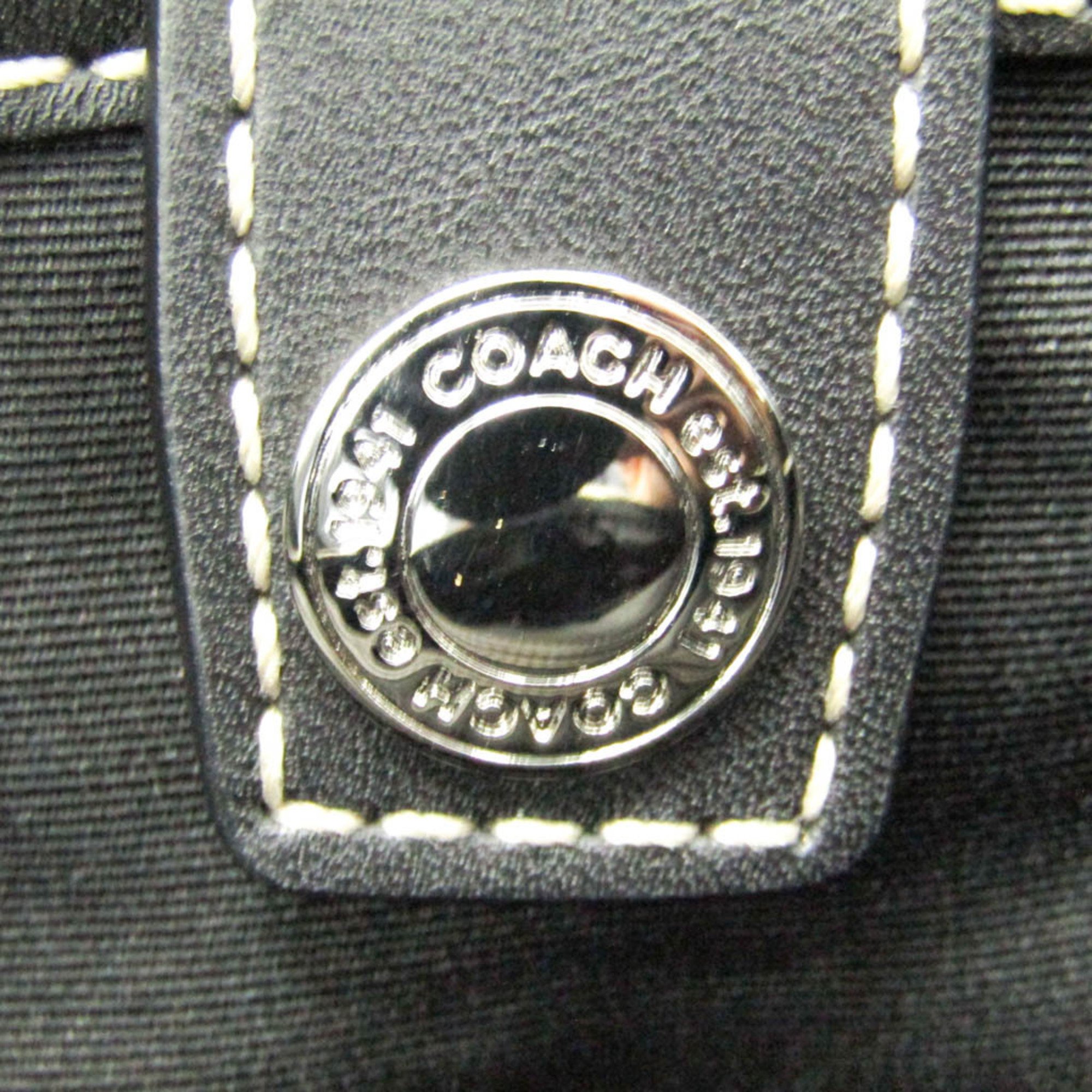 コーチ(Coach) シグネチャー F77179 レディース,メンズ レザー,キャンバス ボストンバッグ,ショルダーバッグ ブラック
