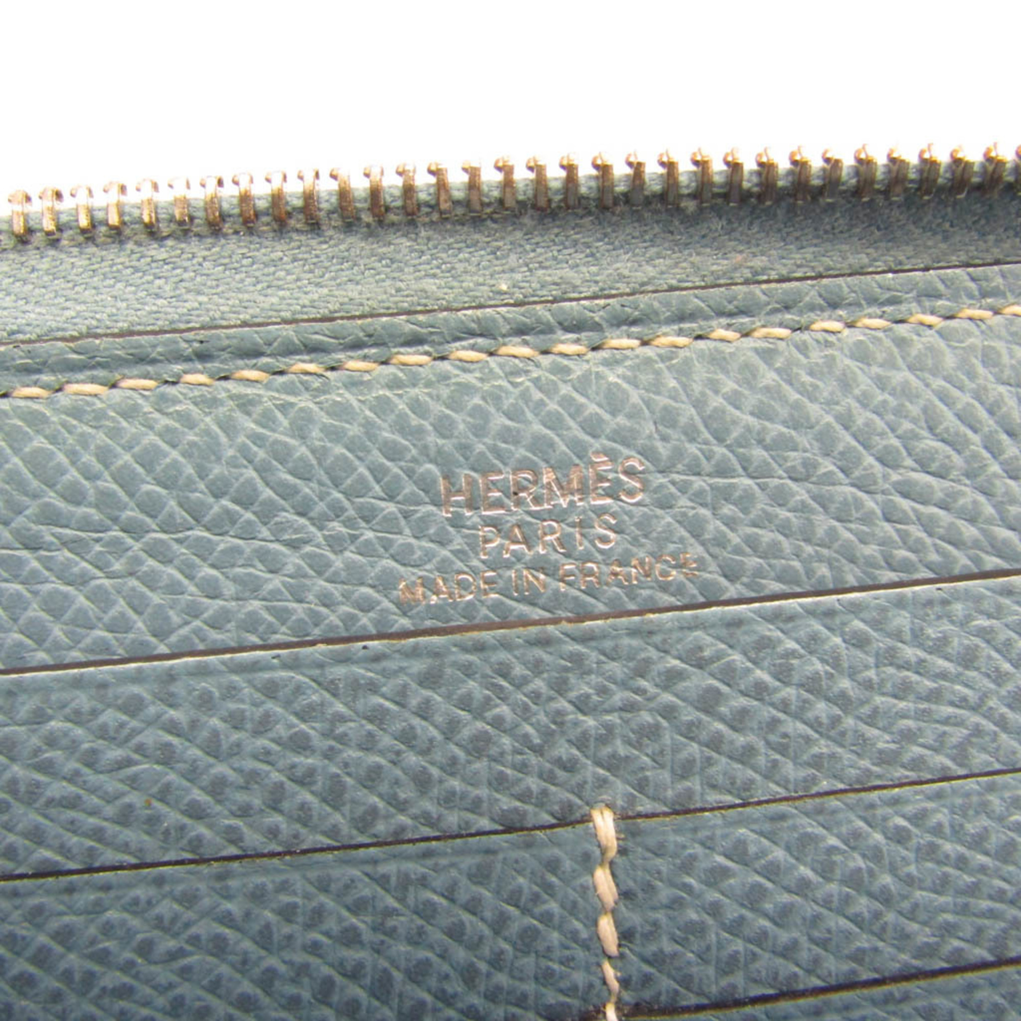 エルメス(Hermes) アザップ ロング レディース エプソン 長財布（二つ折り） ブルー