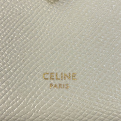 セリーヌ(Celine) ラージ ストラップ ウォレット 10B633 レディース  カーフスキン 長財布（二つ折り） グレーブラウン,ライトグリーン