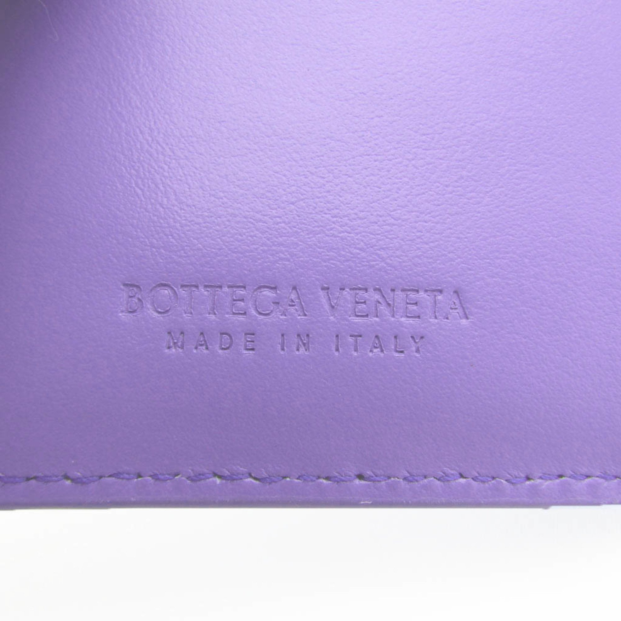 ボッテガ・ヴェネタ(Bottega Veneta) イントレチャート ファスナーウォレット レディース レザー 財布（二つ折り） ライトパープル
