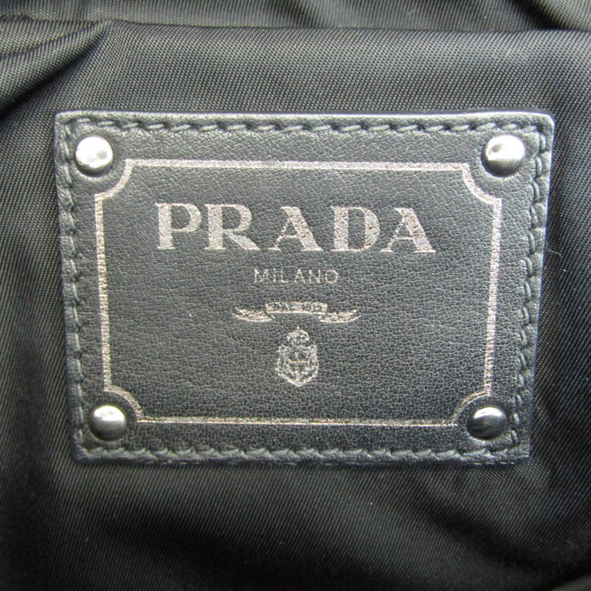 プラダ(Prada) TESSUTO DOUBLE レディース ナイロン ハンドバッグ,ショルダーバッグ ブラック,カーキ