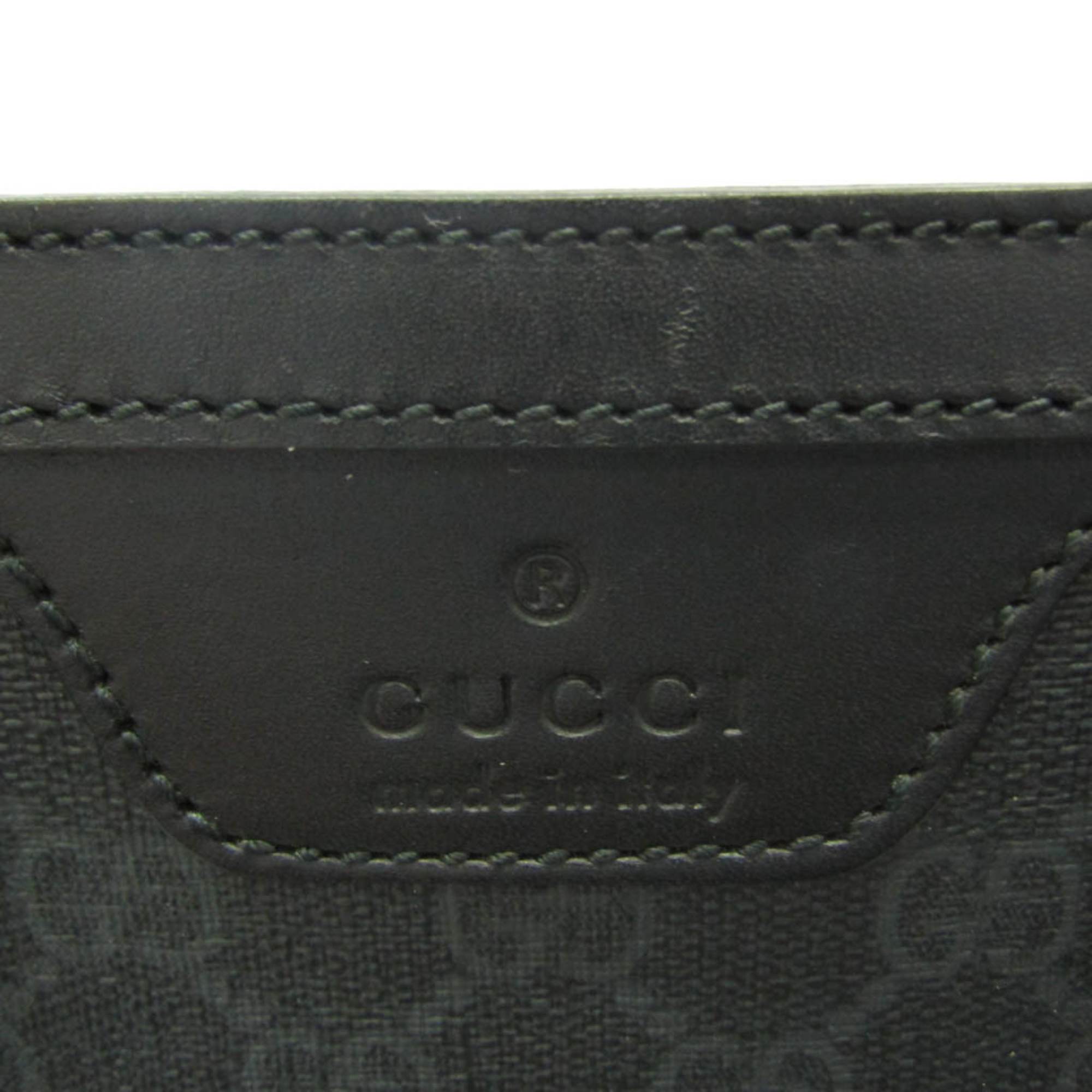 グッチ(Gucci) GGスプリーム 322072 メンズ コーティングキャンバス ハンドバッグ,トートバッグ ブラック,ダークグレー