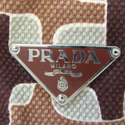 プラダ(Prada) メンズ キャンバス,レザー ショルダーバッグ,トートバッグ ライトブラウン