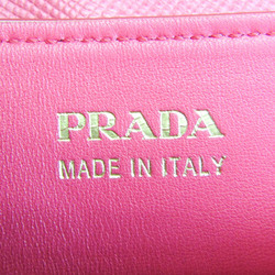 プラダ(Prada) カナパ サフィアーノ B2756T レディース レザー,キャンバス ハンドバッグ,ショルダーバッグ ベージュ,ピンク