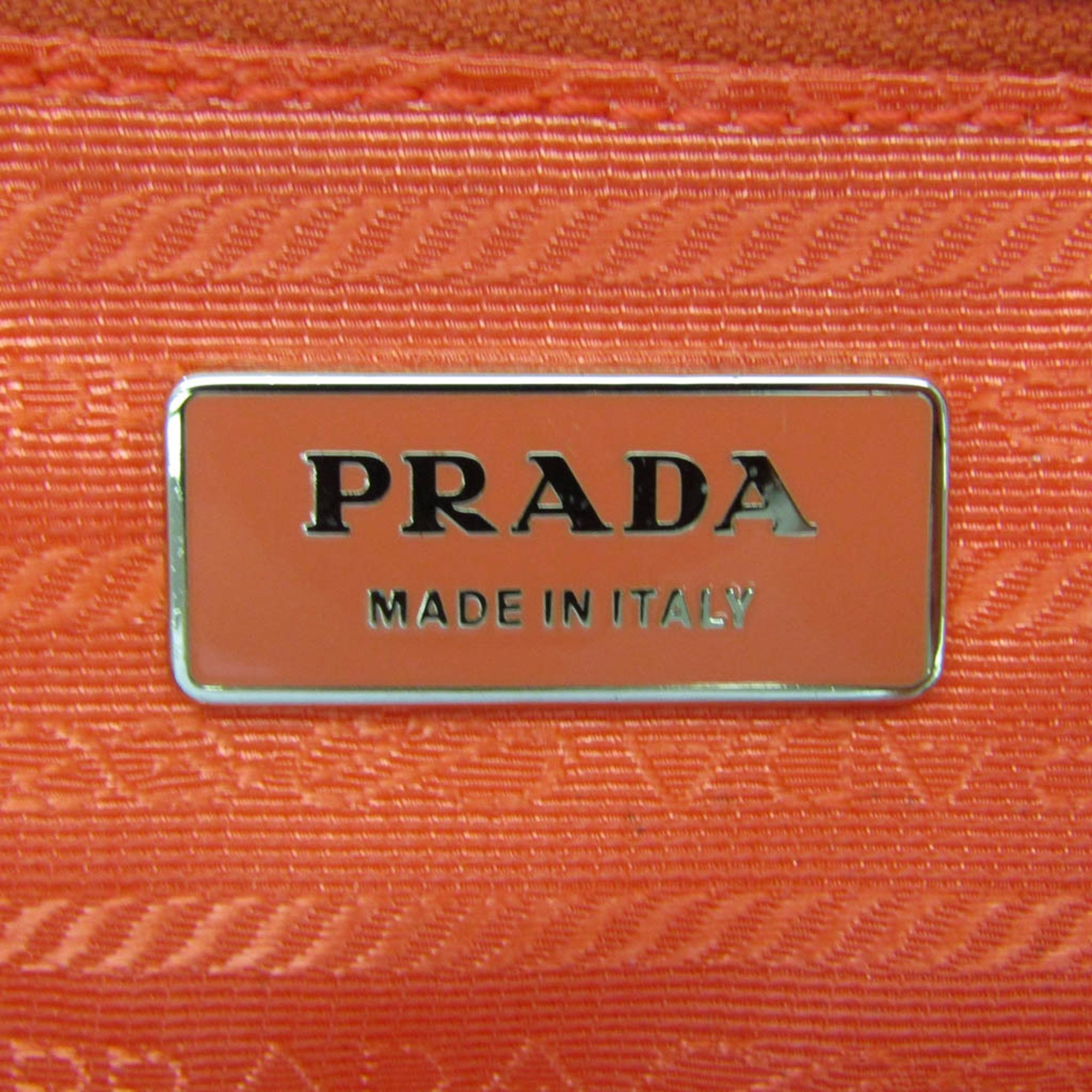 プラダ(Prada) VELA BR3851 レディース ナイロン ハンドバッグ,ショルダーバッグ ピンクオレンジ