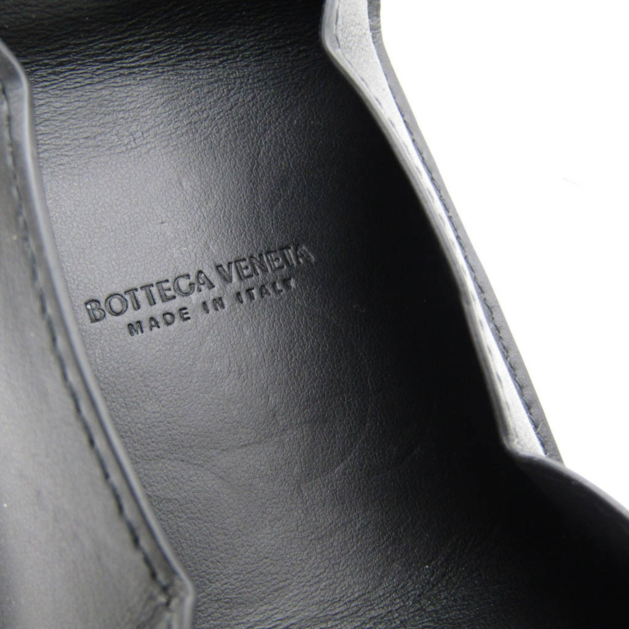 ボッテガ・ヴェネタ(Bottega Veneta) イントレチャート カセット 折り畳みコインパース 679846 レザー カードケース ブラック