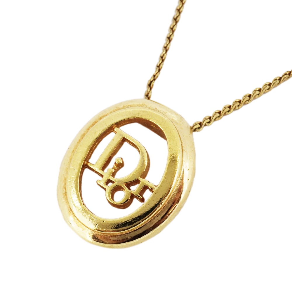 Christian Dior ロゴ ネックレス メッキ ゴールド