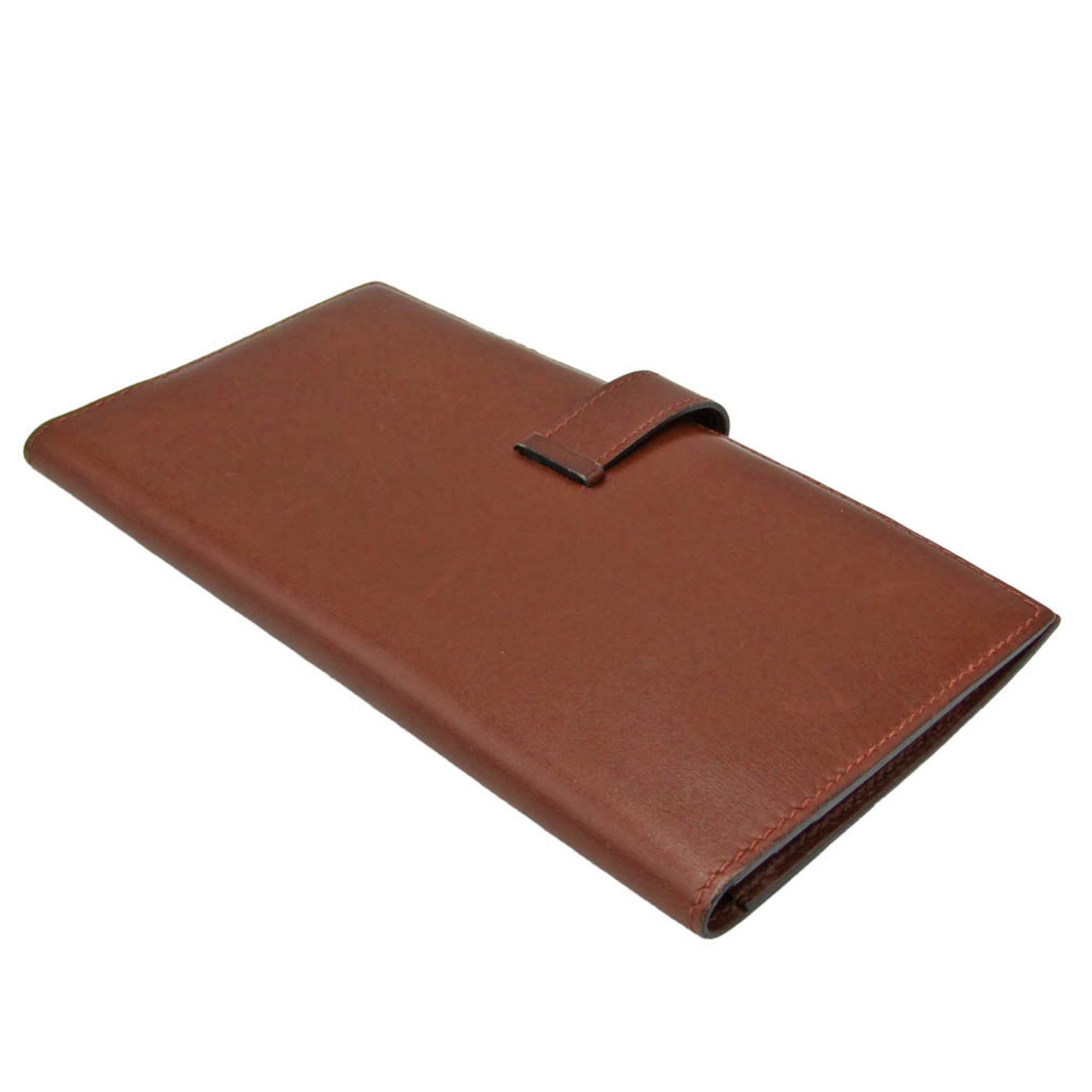 エルメス(Hermes) ベアン メンズ,レディース ボックスカーフ 財布（二つ折り） ボルドー