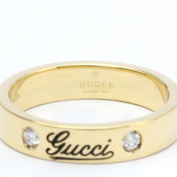 グッチ(Gucci) アイコン プリント リング K18イエローゴールド(K18YG) ファッション ダイヤモンド バンドリング ゴールド
