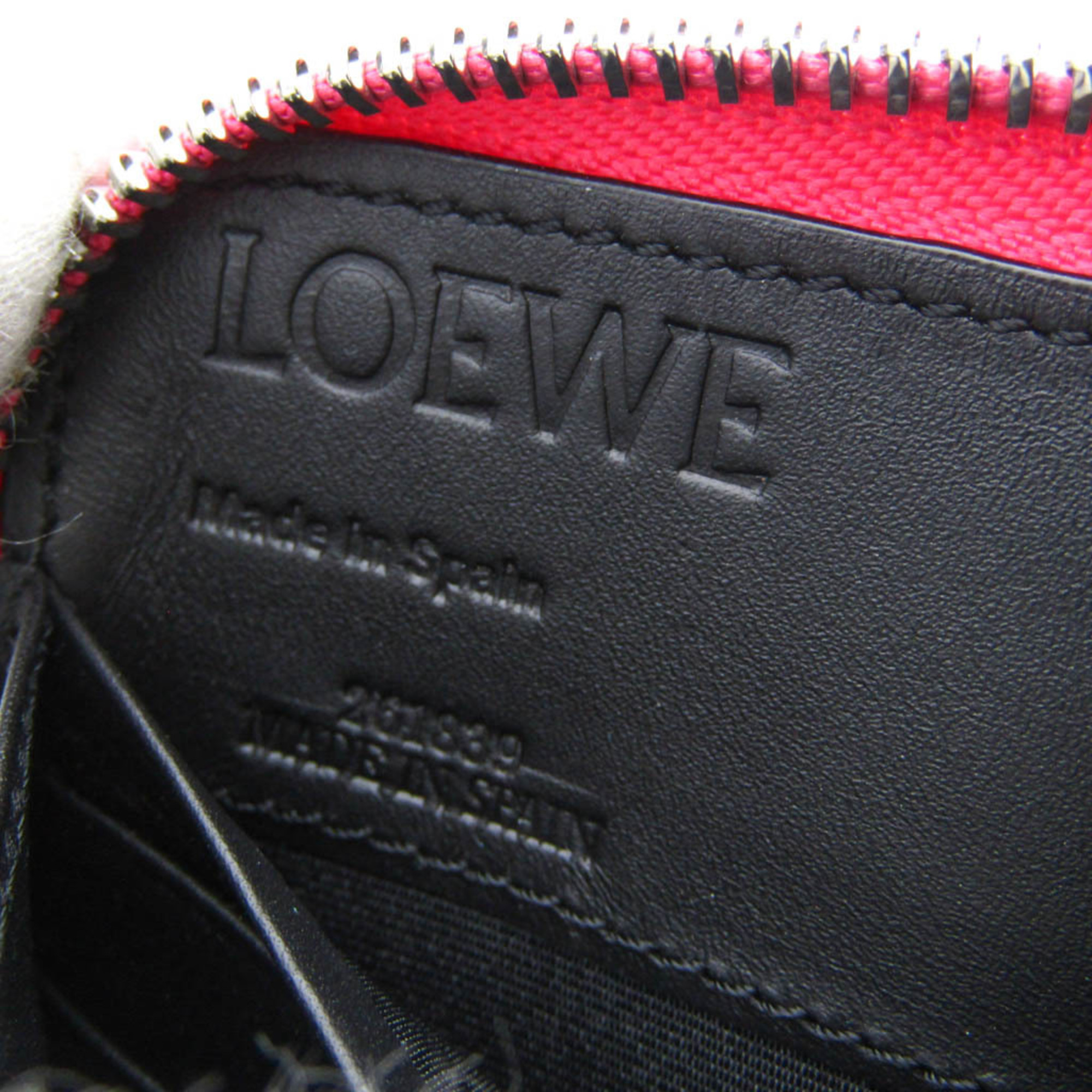 ロエベ(Loewe) リピートアナグラム レディース レザー 長財布（二つ折り） ブラック,ピンク
