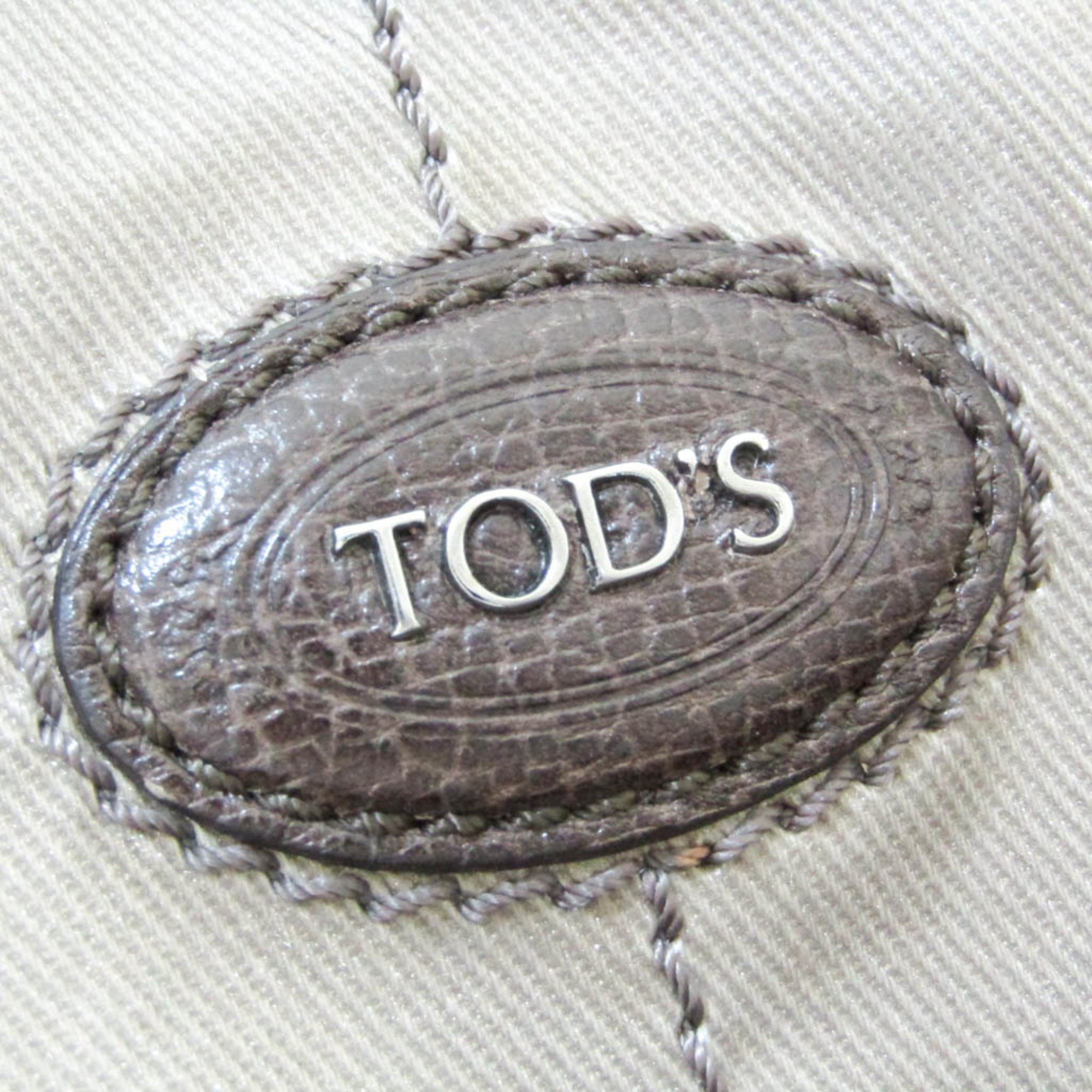 トッズ(Tod's) レディース レザー,PVC ハンドバッグ,ショルダーバッグ グレーベージュ