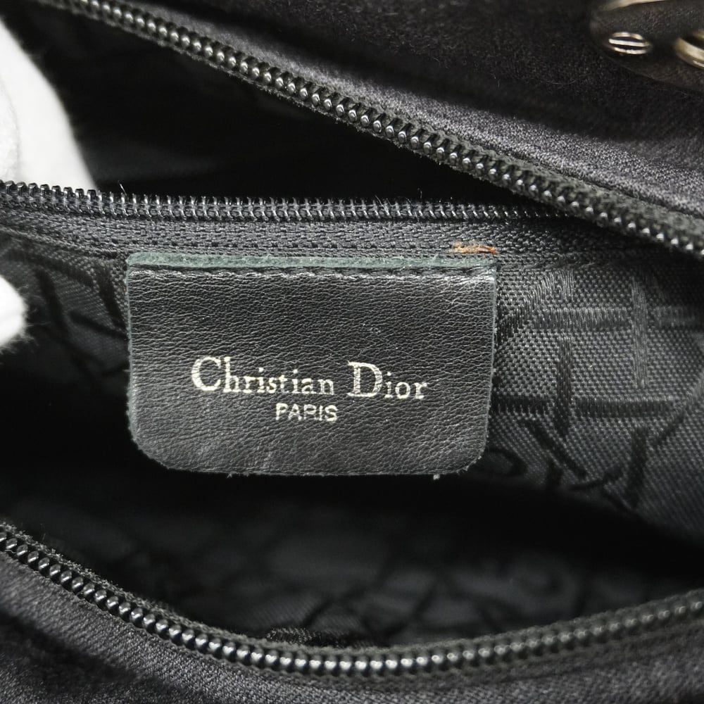 【Christian Dior】クリスチャン ディオール レディディオール 2WAYハンドバッグ デニム ブラック×シルバー金具/md15557kw