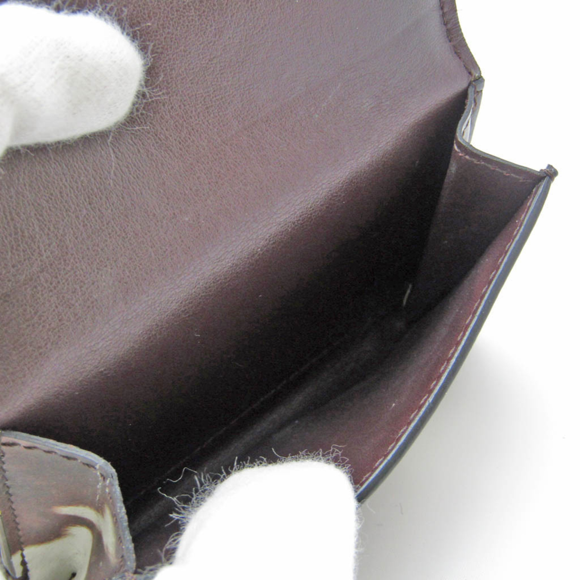 バーバリー(Burberry) コンチネンタル カウプリント レディース レザー 財布（三つ折り） ダークブラウン,ホワイト