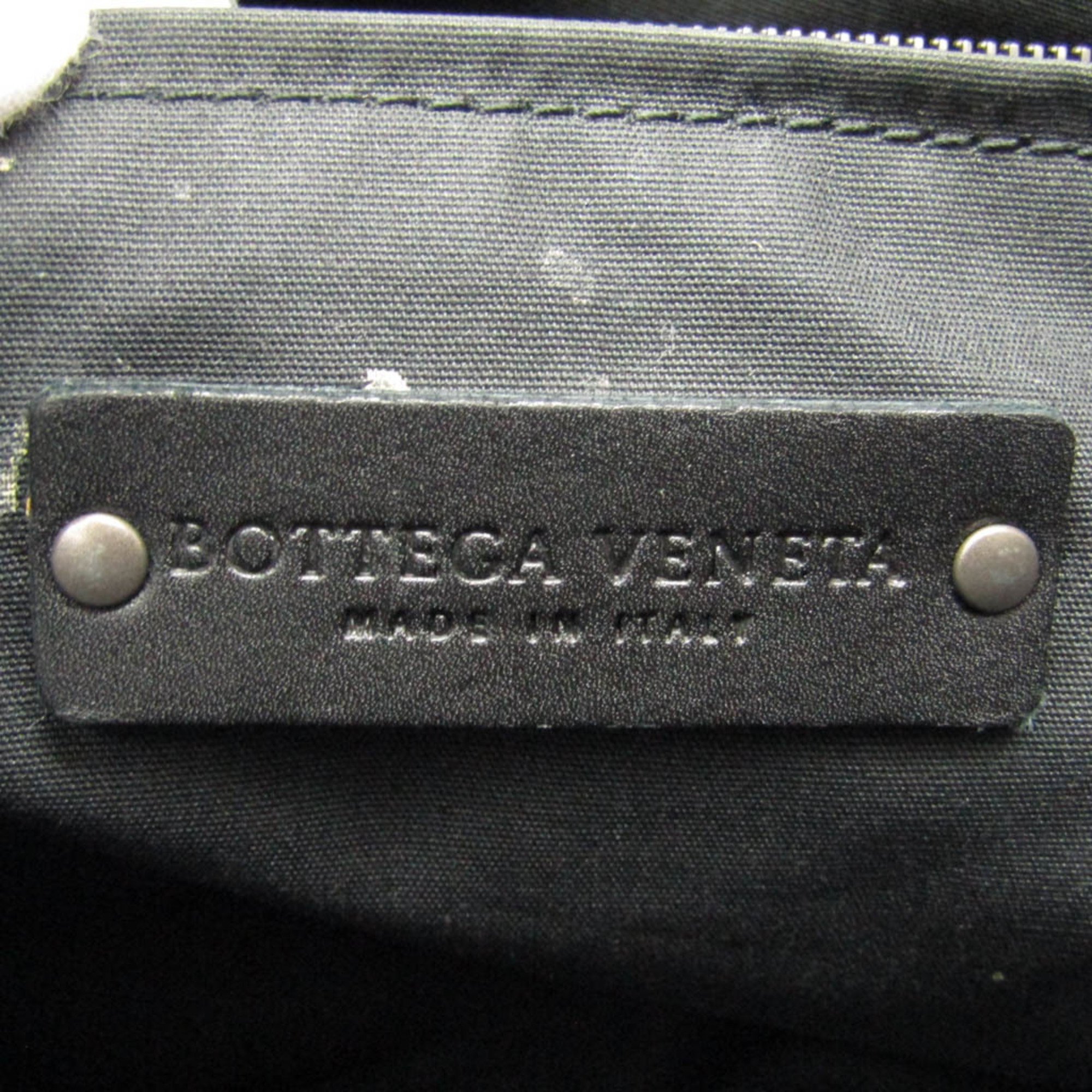 ボッテガ・ヴェネタ(Bottega Veneta) イントレチャート マルコポーロ メンズ PVC,レザー トートバッグ ブラック,ネイビー