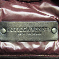 ボッテガ・ヴェネタ(Bottega Veneta) レディース レザー,ナイロン ハンドバッグ ブラック,ボルドー