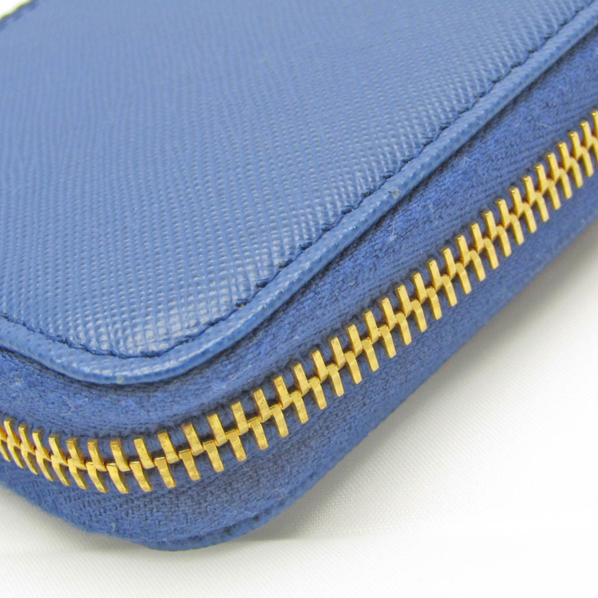 プラダ(Prada) レディース,メンズ レザー 中財布（二つ折り） ブルー,ネイビー