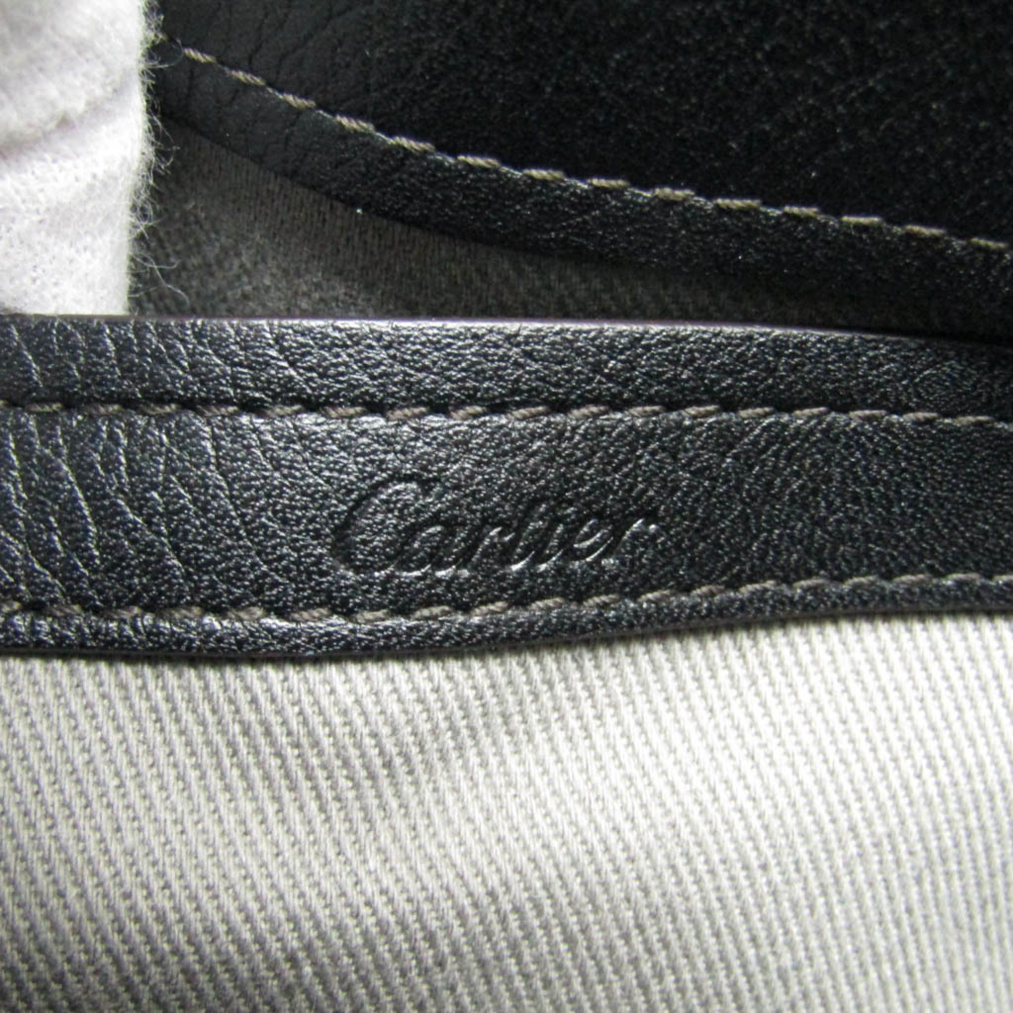 カルティエ(Cartier) Cドゥ カルティエ レディース レザー ハンドバッグ,ショルダーバッグ ブラック