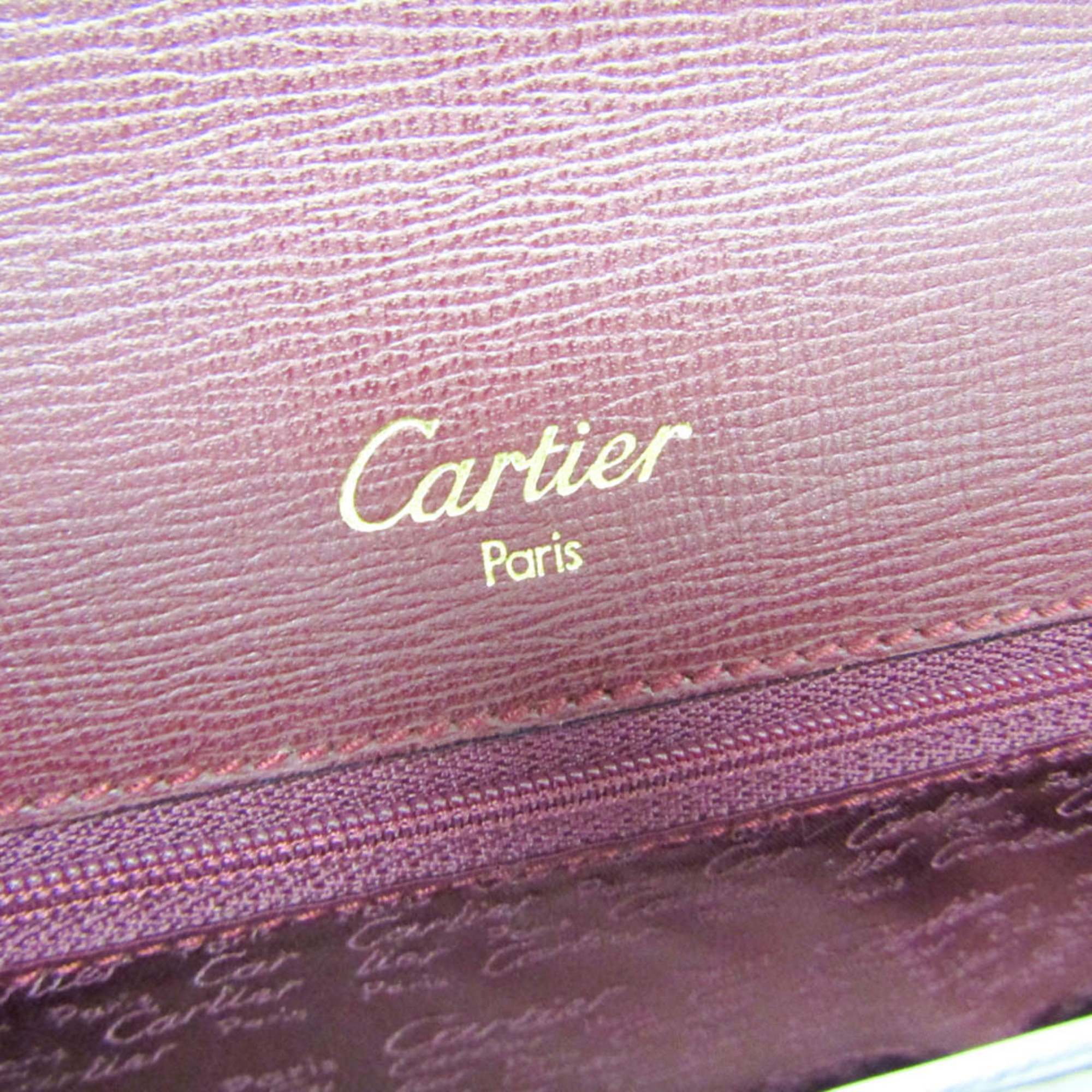 カルティエ(Cartier) マスト マストドゥ ターンロック レディース レザー ハンドバッグ ボルドー