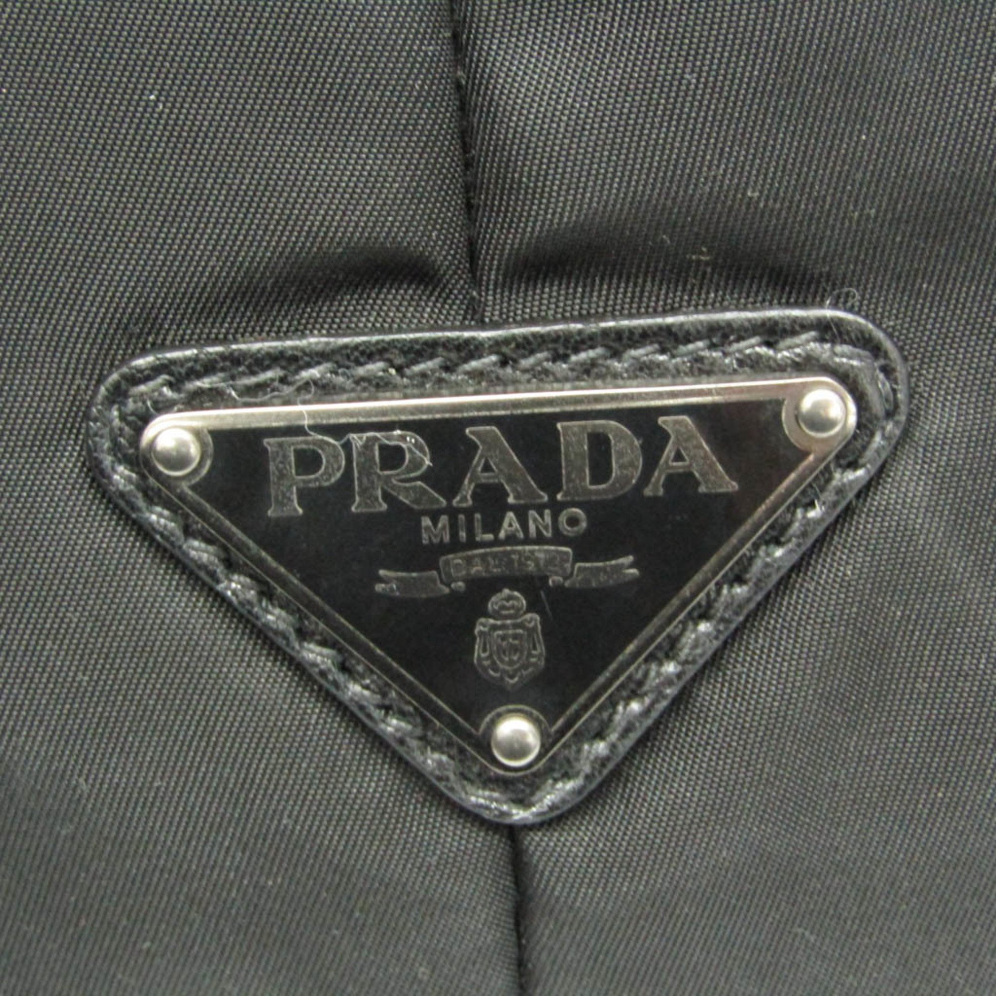 プラダ(Prada) レディース ナイロン,レザー トートバッグ ブラック