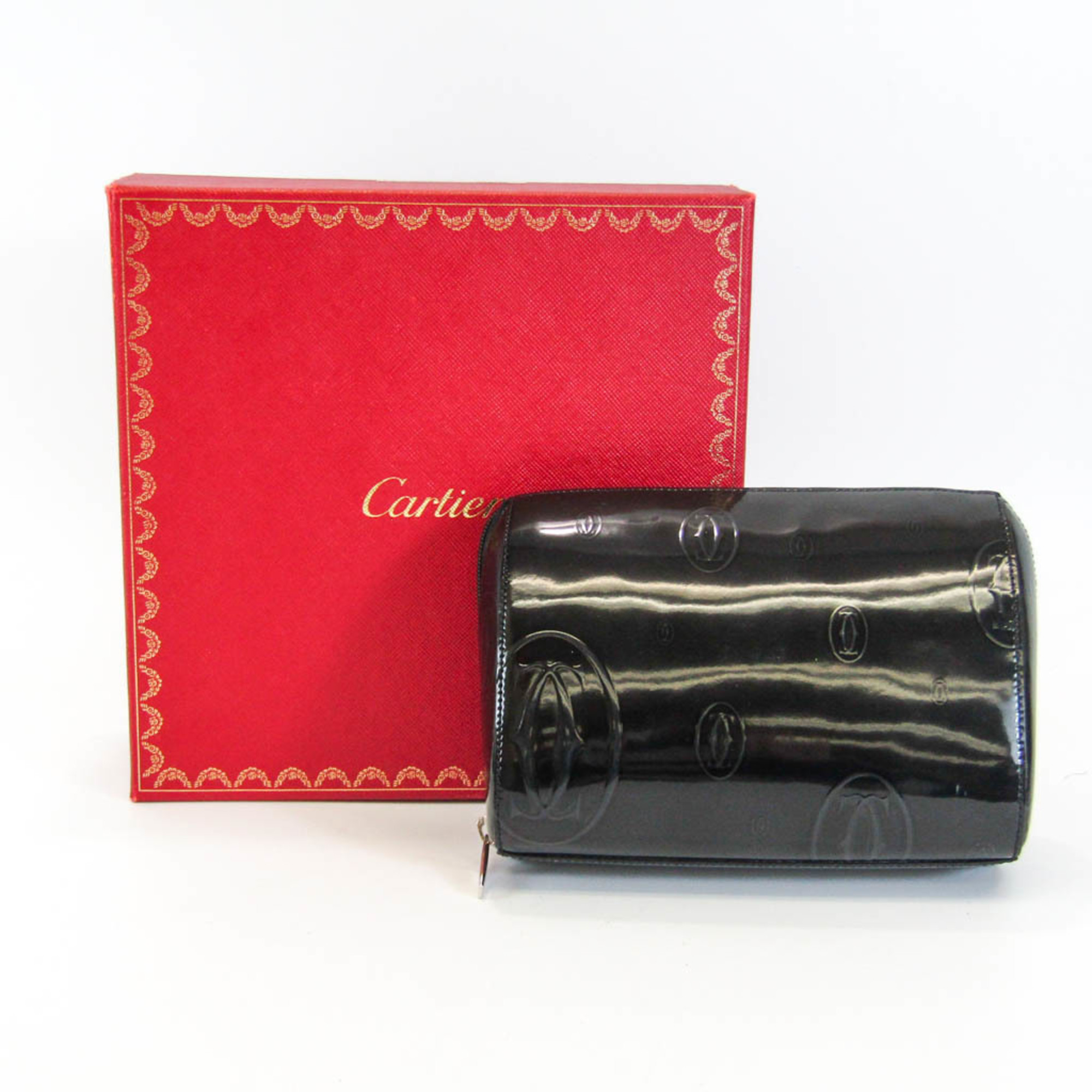 カルティエ(Cartier) ハッピーバースデー L3000490 レディース パテントレザー ポーチ ブラック