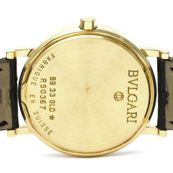 ブルガリ (BVLGARI) ブルガリブルガリ K18 ゴールド レザー クォーツ メンズ 時計 BB33GLD (外装仕上げ済み)【中古】