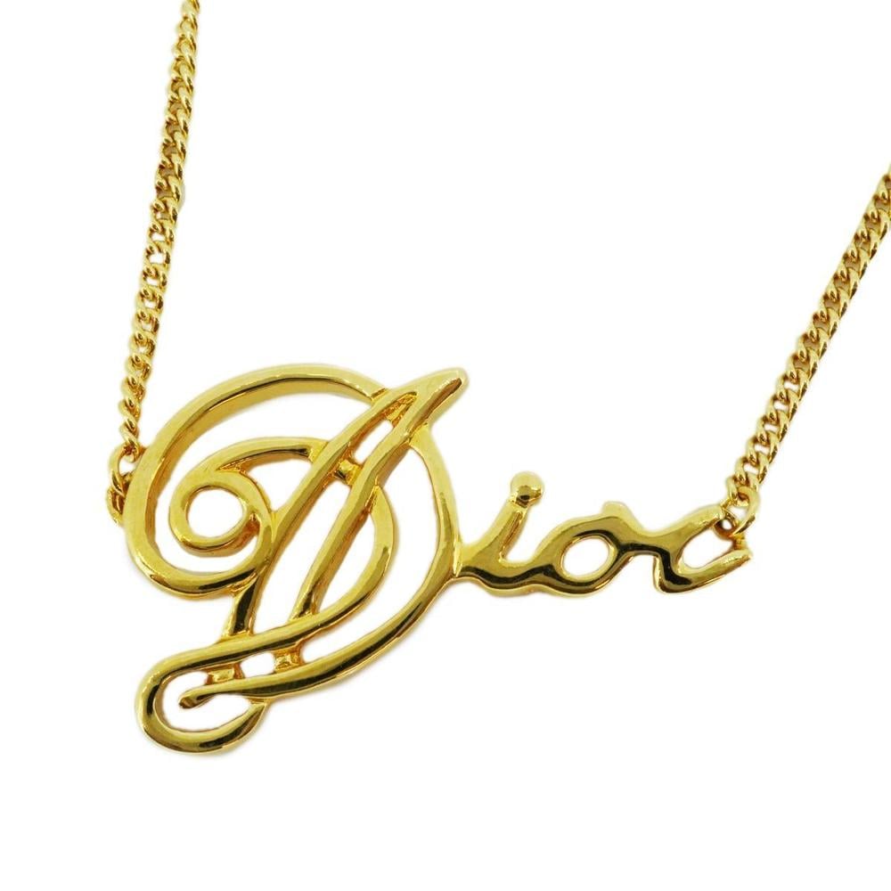 55トップChristian Dior ロゴ ネックレス メッキ ゴールド