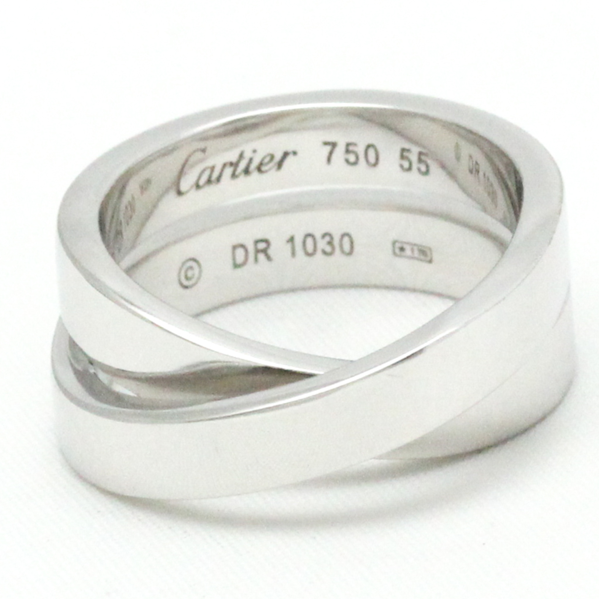 カルティエ(Cartier) パリ リング K18ホワイトゴールド(K18WG) ファッション 無し バンドリング シルバー