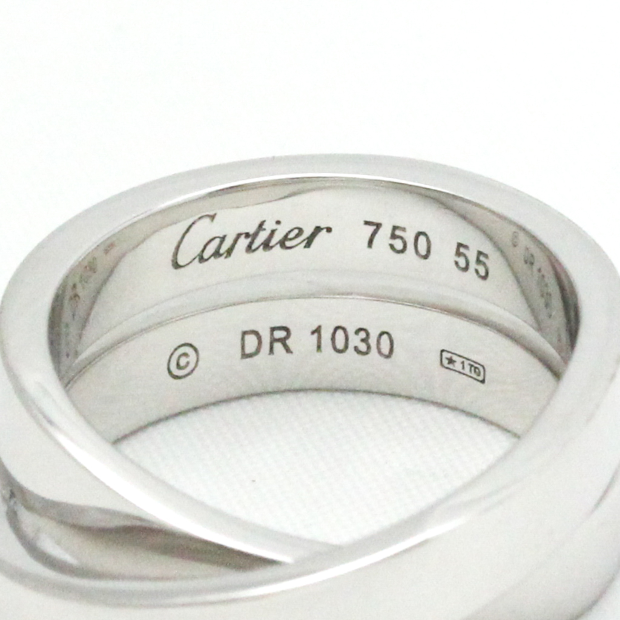 カルティエ(Cartier) パリ リング K18ホワイトゴールド(K18WG) ファッション 無し バンドリング シルバー