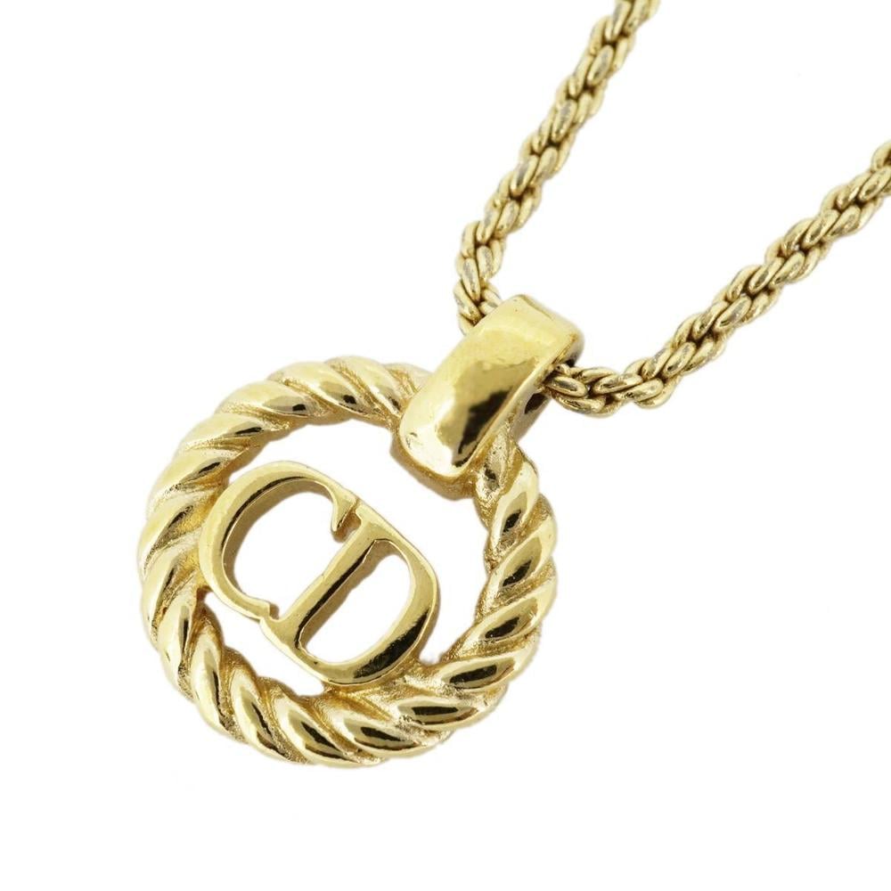 ゴールド素材ラインChristian Dior ネックレス ロゴ メッキ ゴールド
