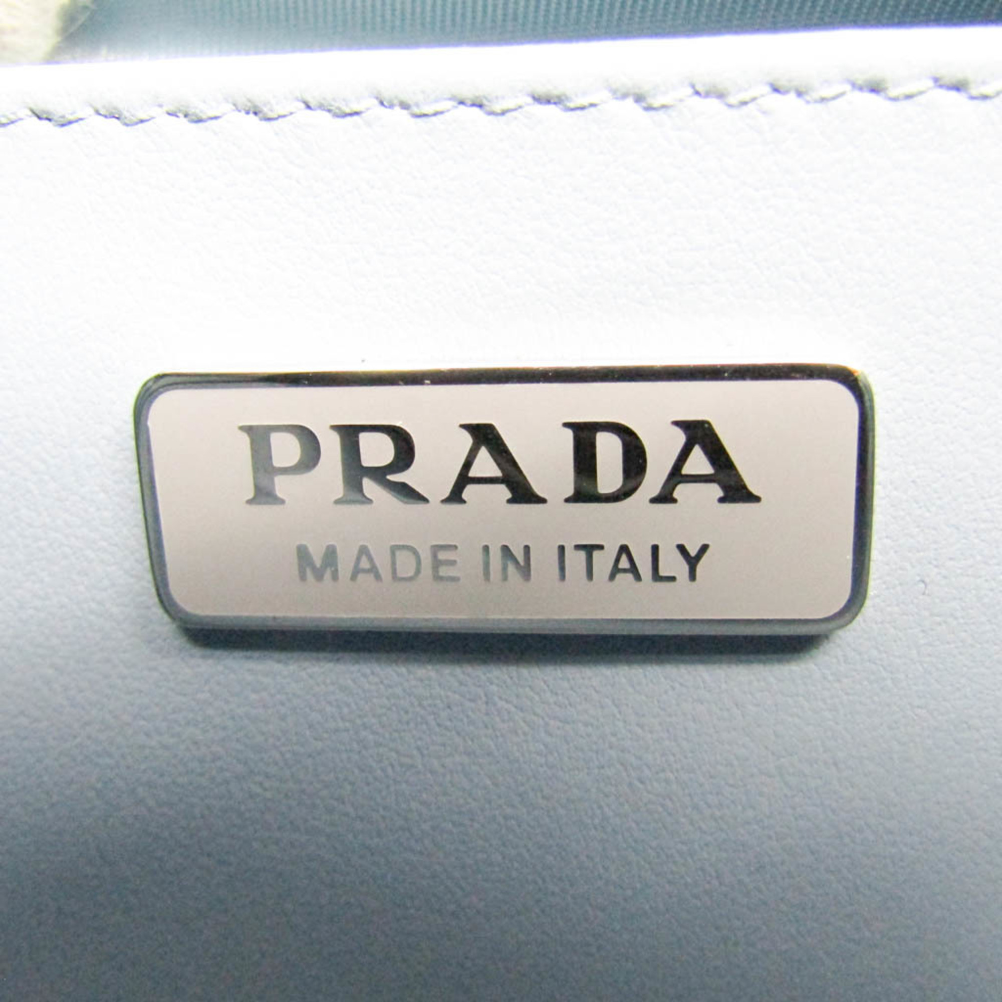プラダ(Prada) レディース レザー,ナイロン ショルダーバッグ ダークカーキ