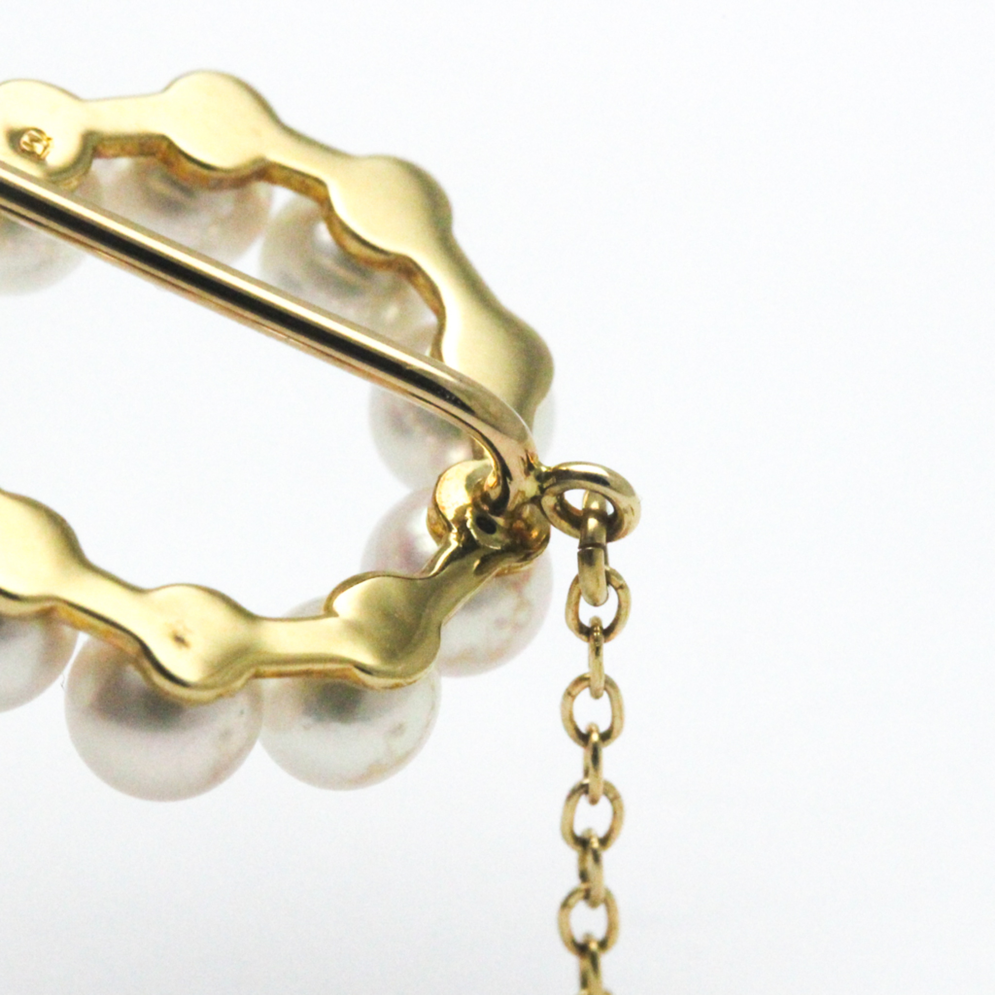 ミキモト(Mikimoto) パール ブローチ K18イエローゴールド(K18YG) 真珠 