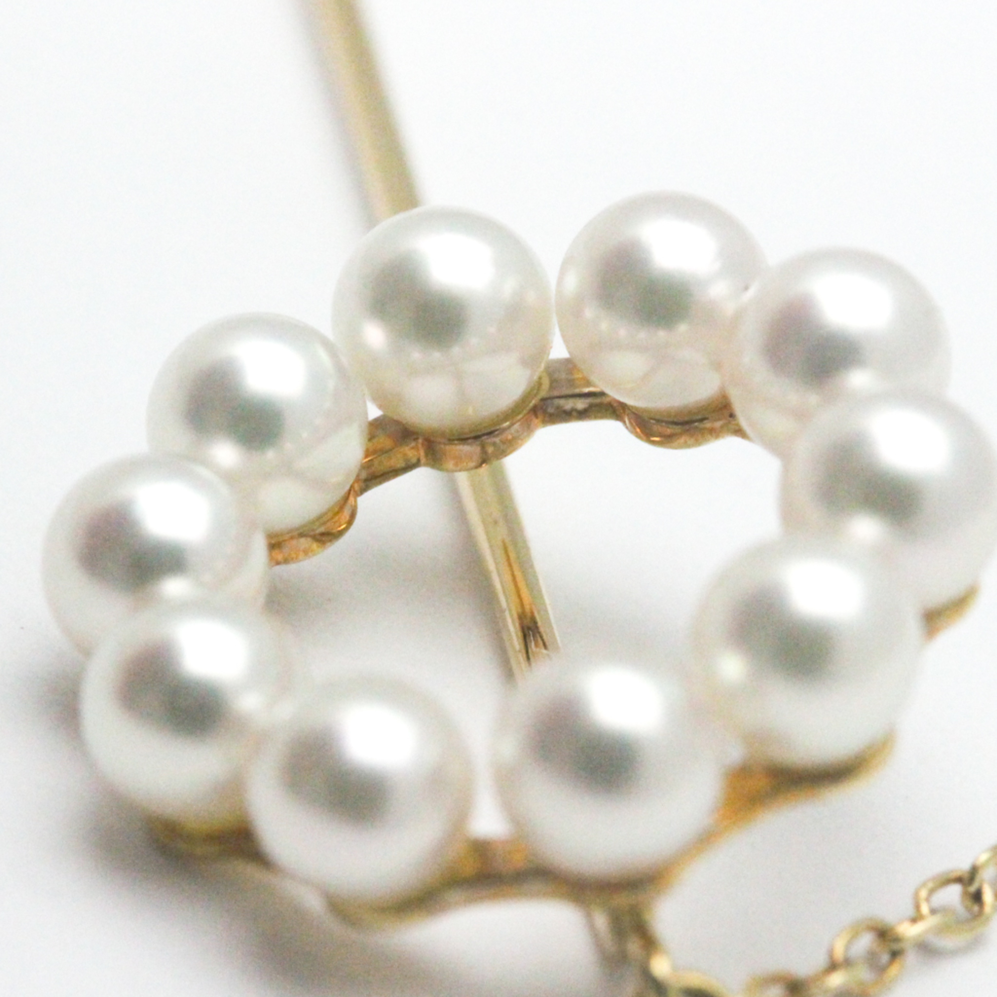 ミキモト(Mikimoto) パール ブローチ K18イエローゴールド(K18YG) 真珠 