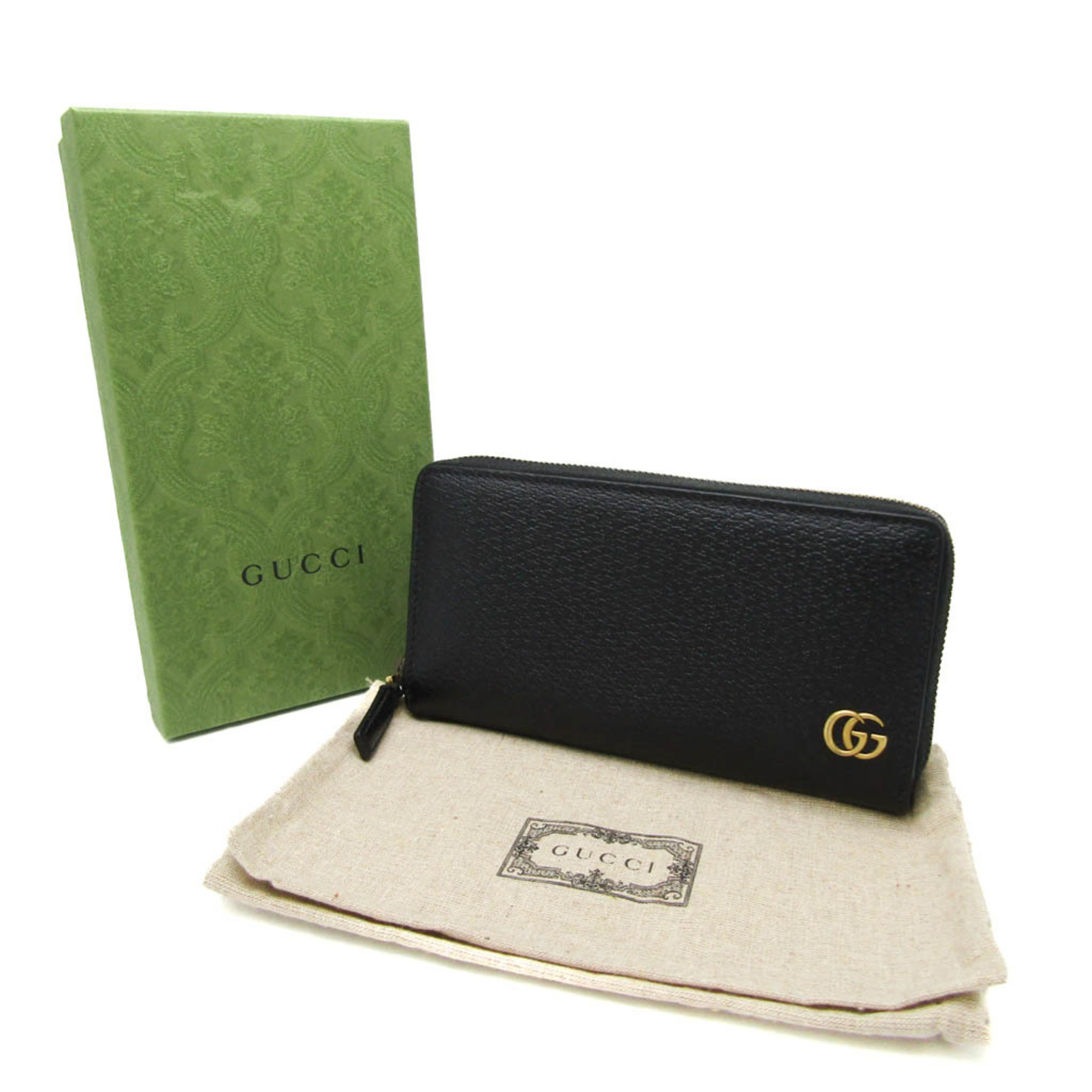 グッチ(Gucci) GGマーモント 428736 レディース レザー 長財布（二つ折り） ブラック