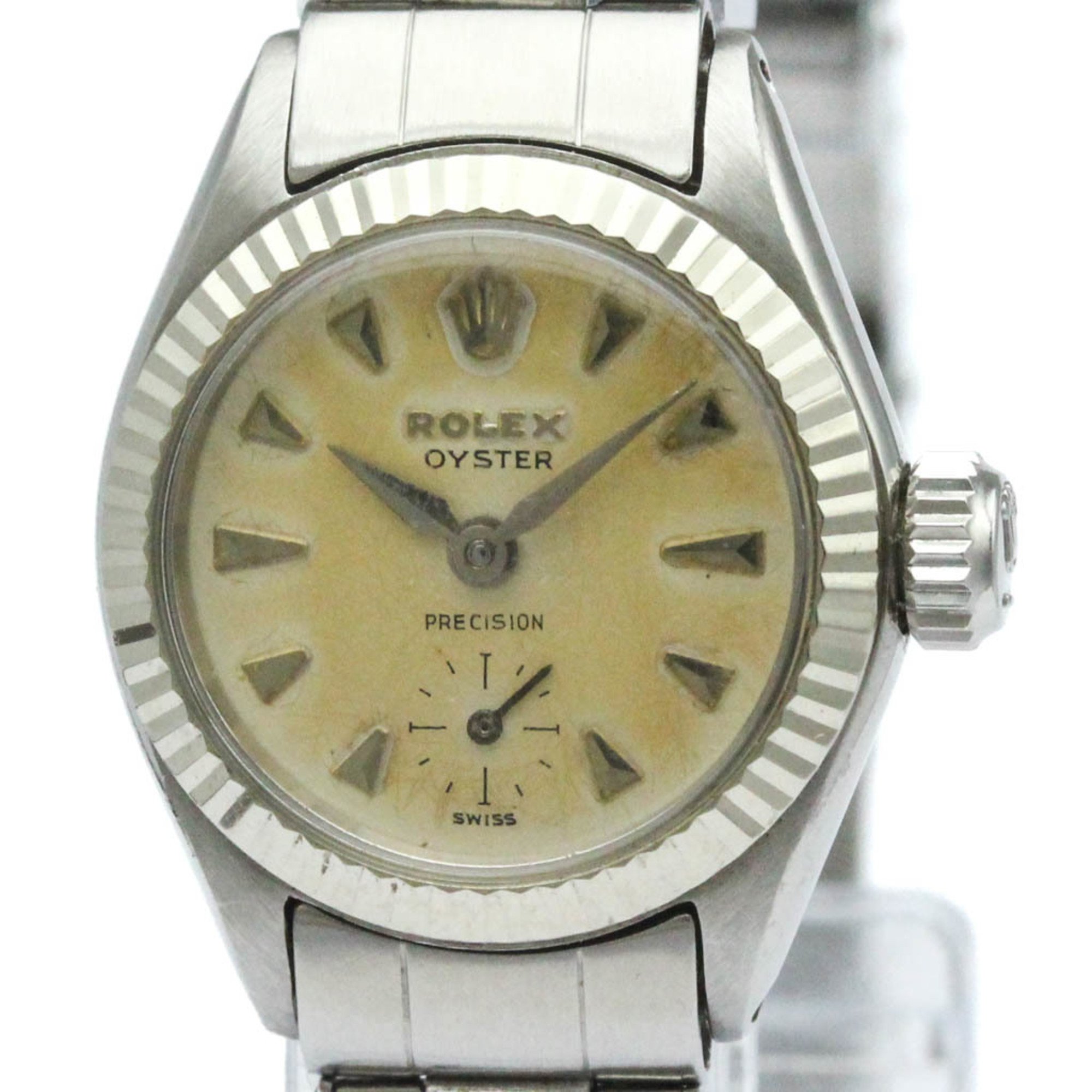 ロレックス ROLEX プレシジョン Cal.1225 ダイヤベゼル 手巻き メンズ 