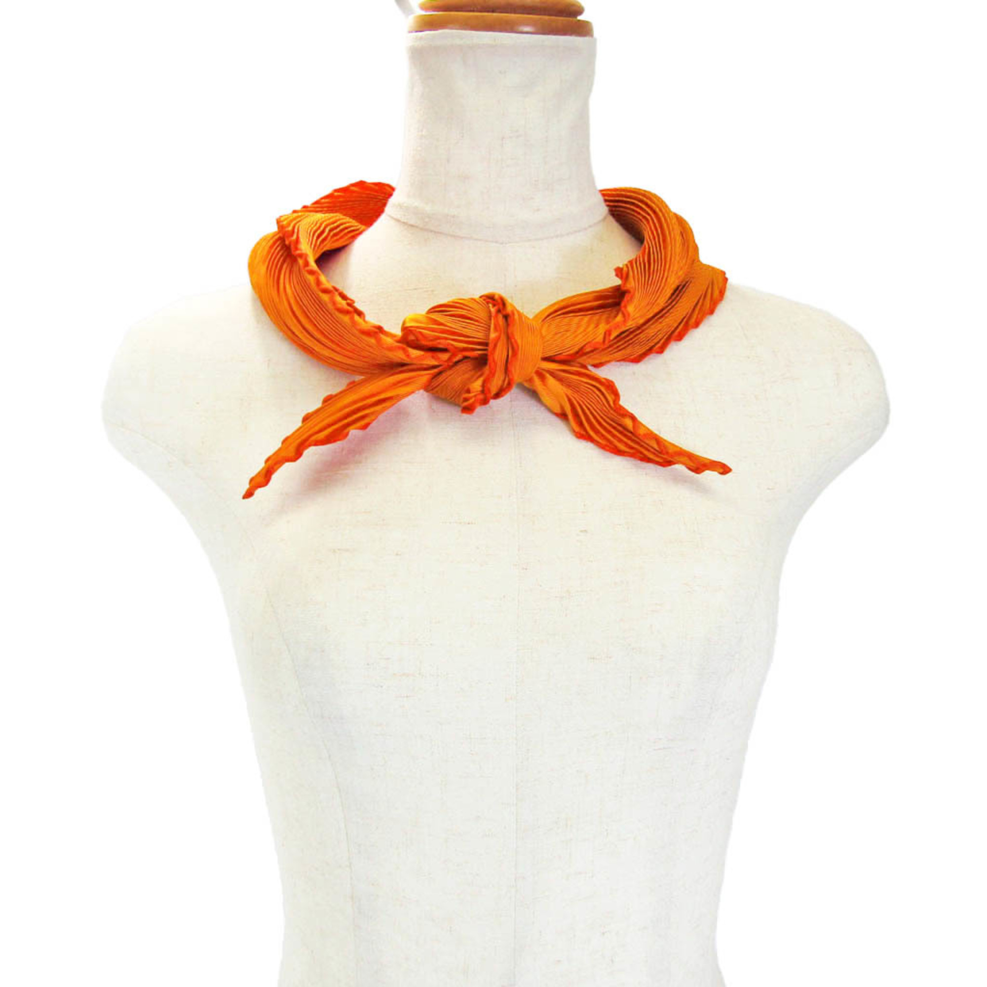 エルメス(Hermes) プリーツ レディース シルク スカーフ オレンジ