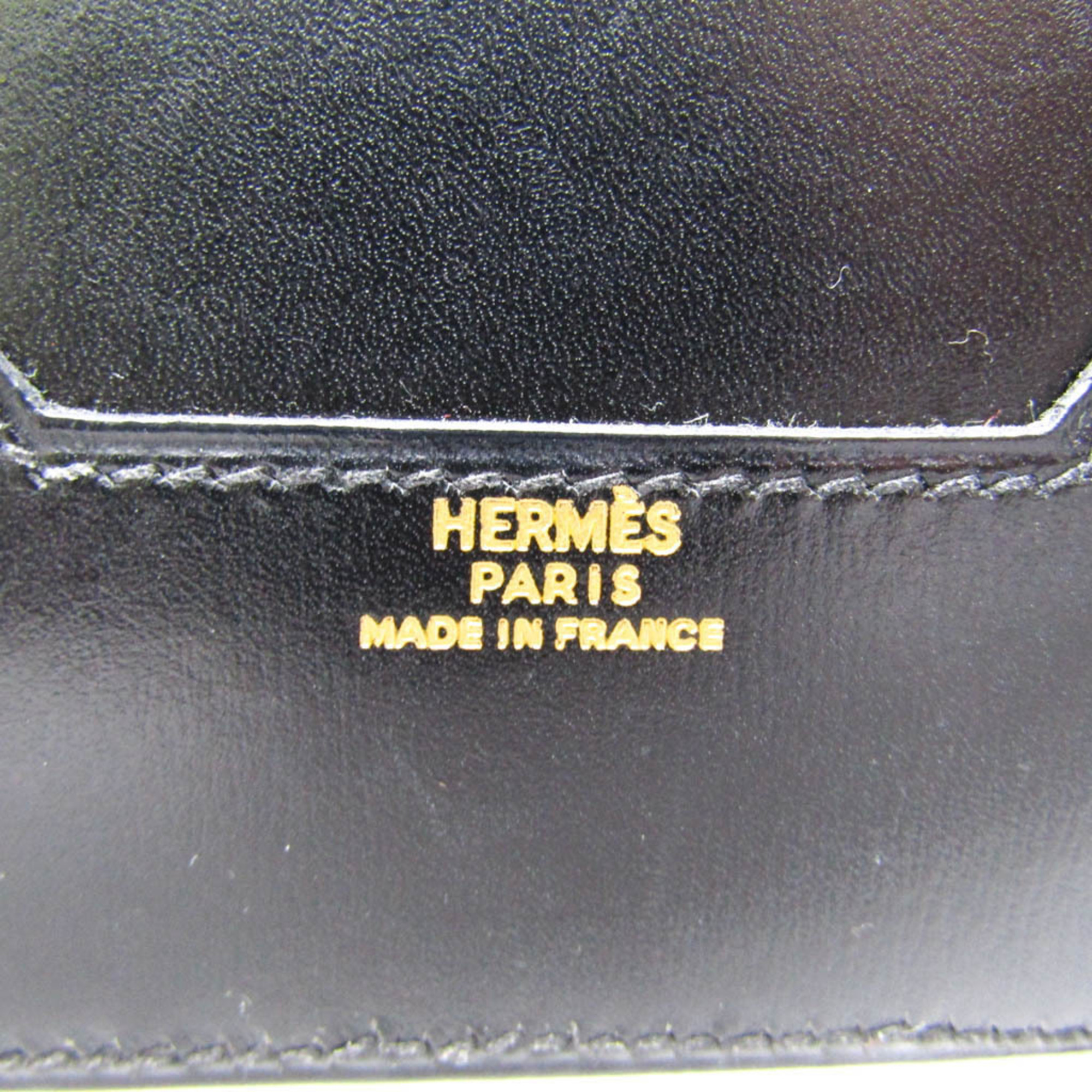 エルメス(Hermes) ジュラ レディース,メンズ レザー 財布（三つ折り） ブラック