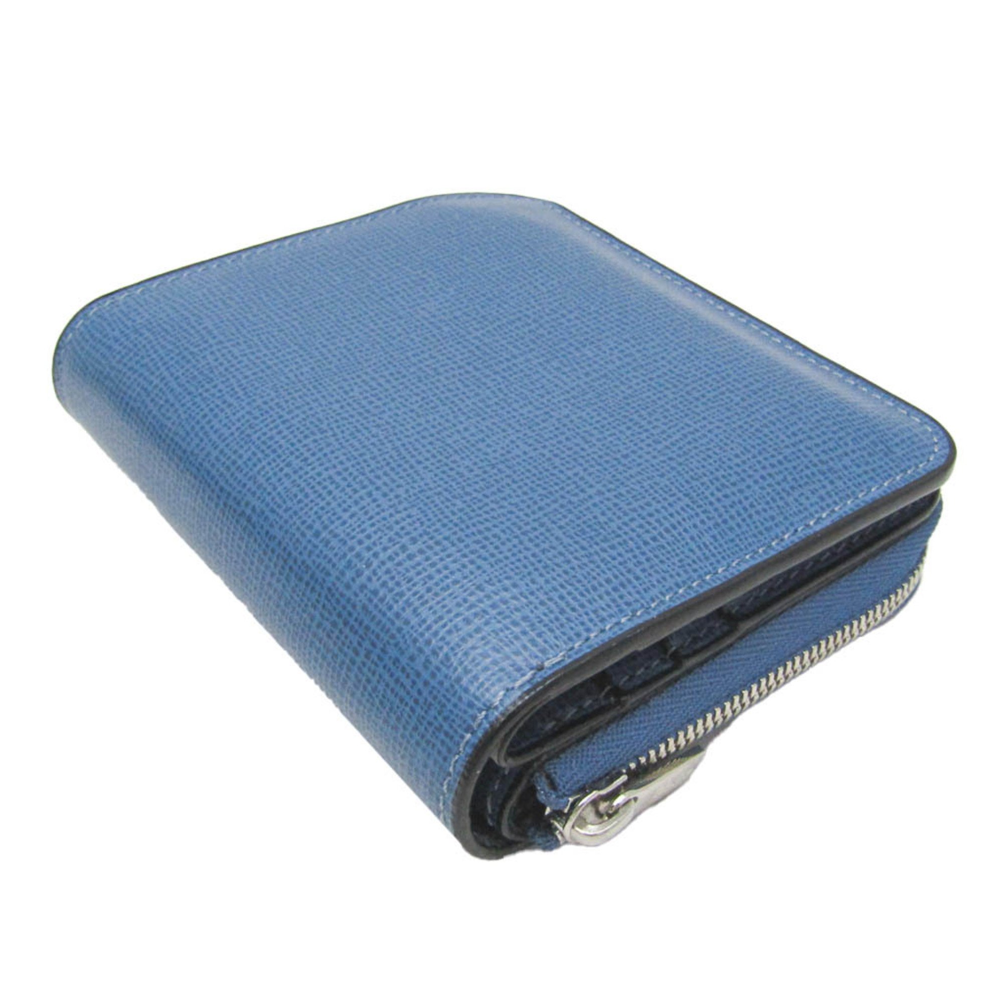 ヴァレクストラ(Valextra) V8L38 メンズ レザー 財布（二つ折り） ブルー