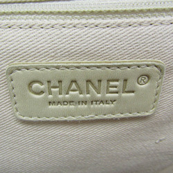 シャネル(Chanel) チョコバー チェーン レディース レザー,キャンバス トートバッグ ブラック